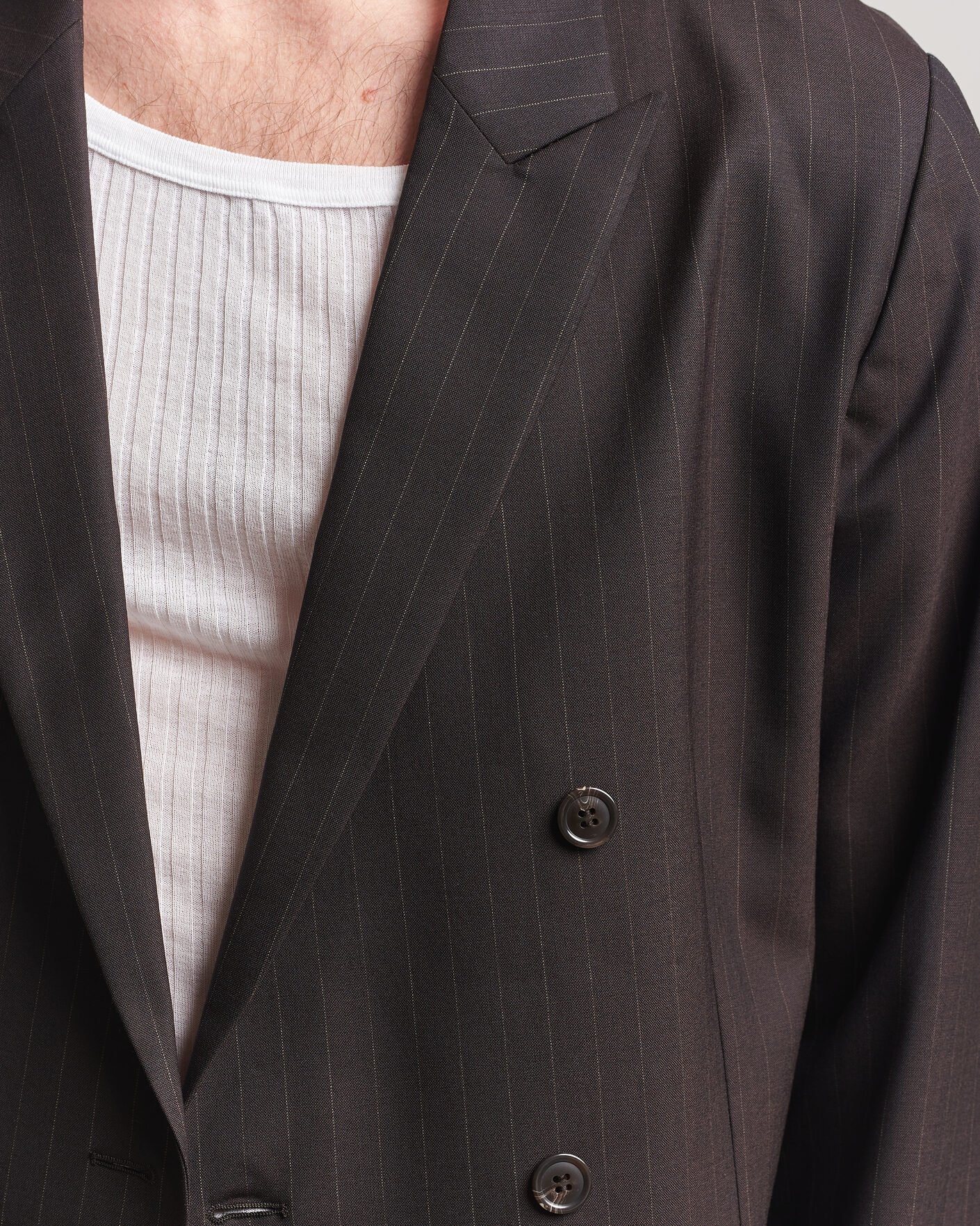 Herre | Dressjakker | NN07 | Jordin Pinstriped Double Breasted Blazer Dark Brown