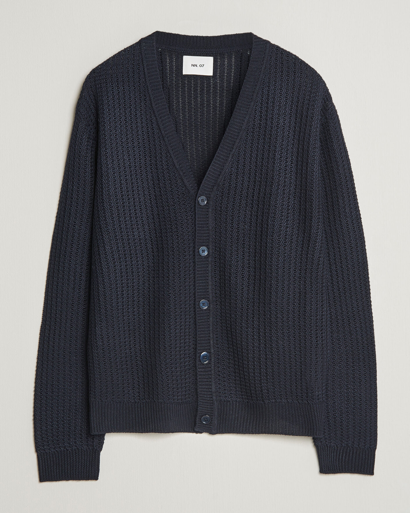 Herre | Gensere | NN07 | Tim Linen Knitted Cardigan Navy Blue