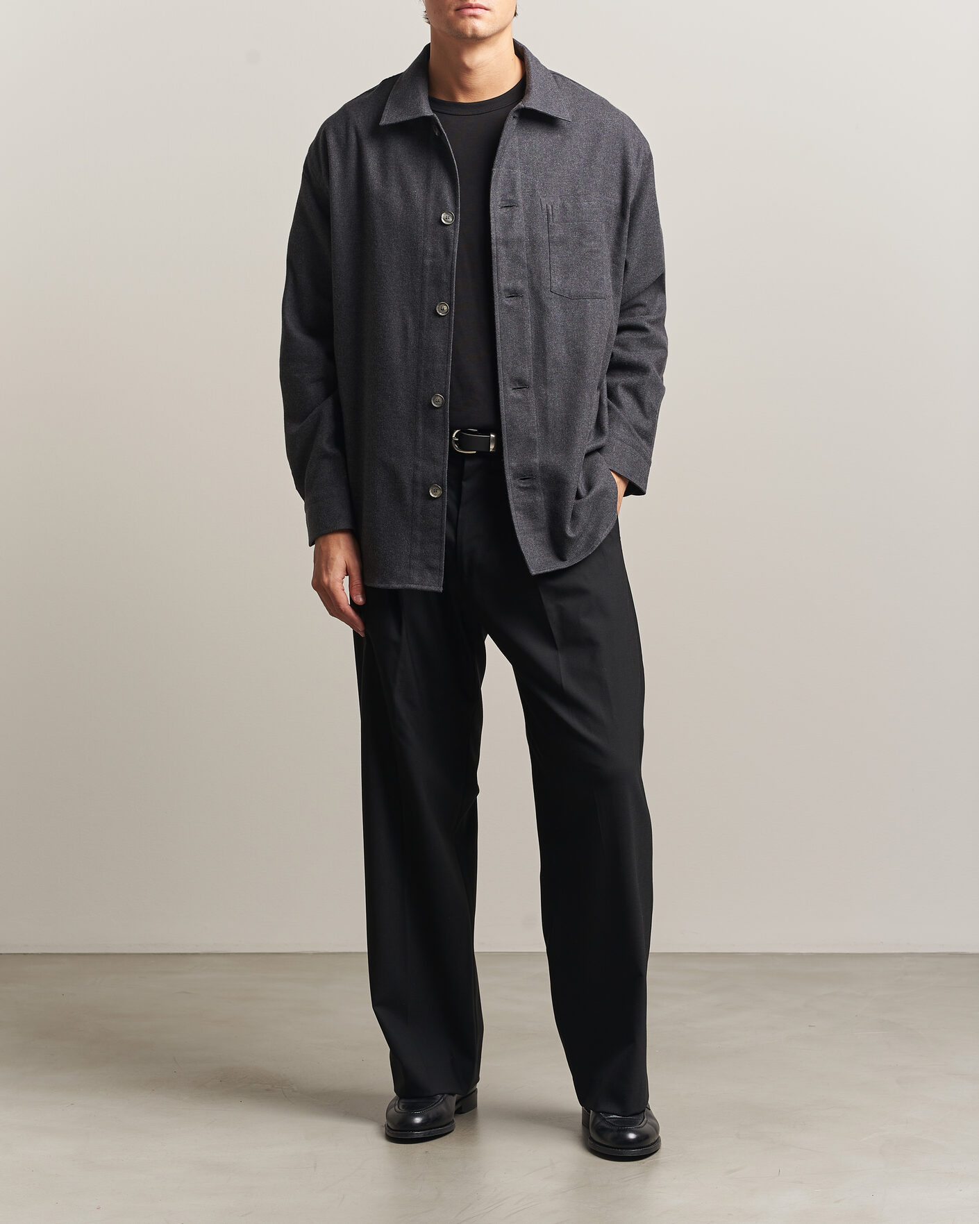 Herre | Skjorter | Brioni | Cotton/Cashmere Overshirt Grey Melange