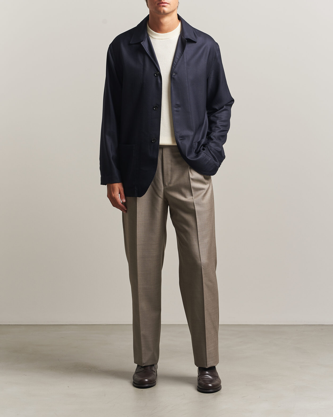 Herre | Jakker | Brioni | Wool/Cashmere Shirt Jacket Navy