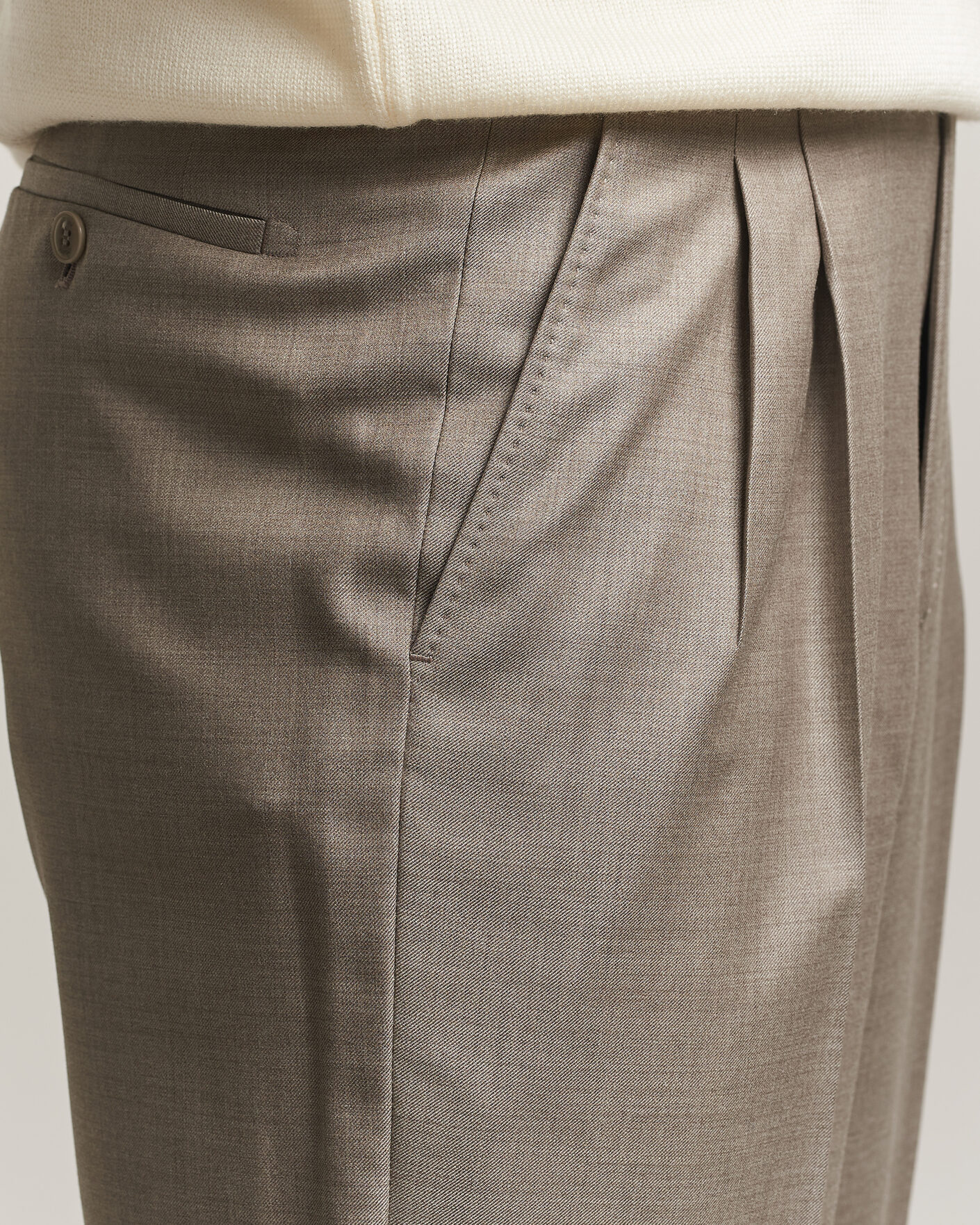 Herre | Bukser | Brioni | Capri Wool Trousers Beige