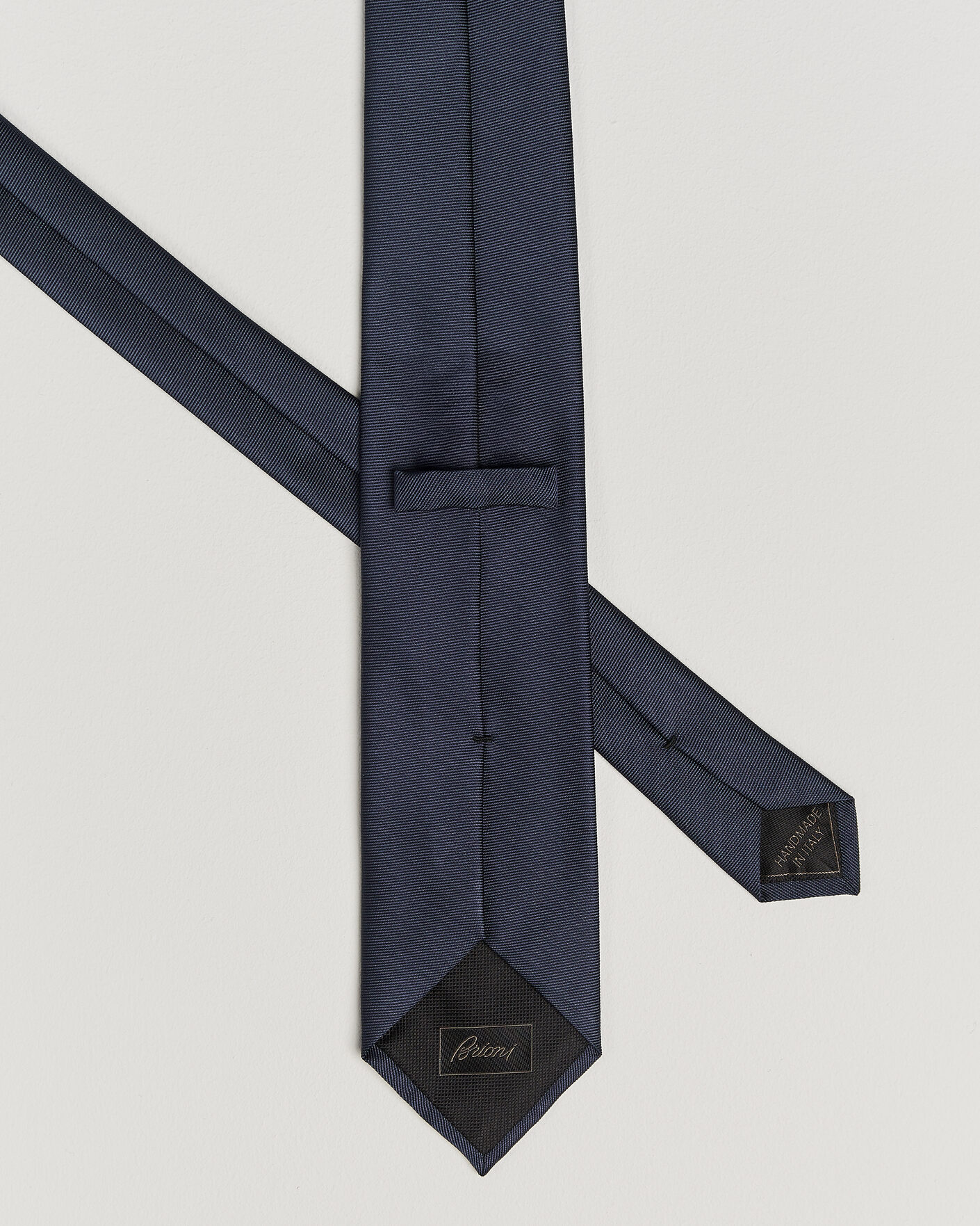 Herre | Slips | Brioni | Embroidered Logo Silk Tie Navy