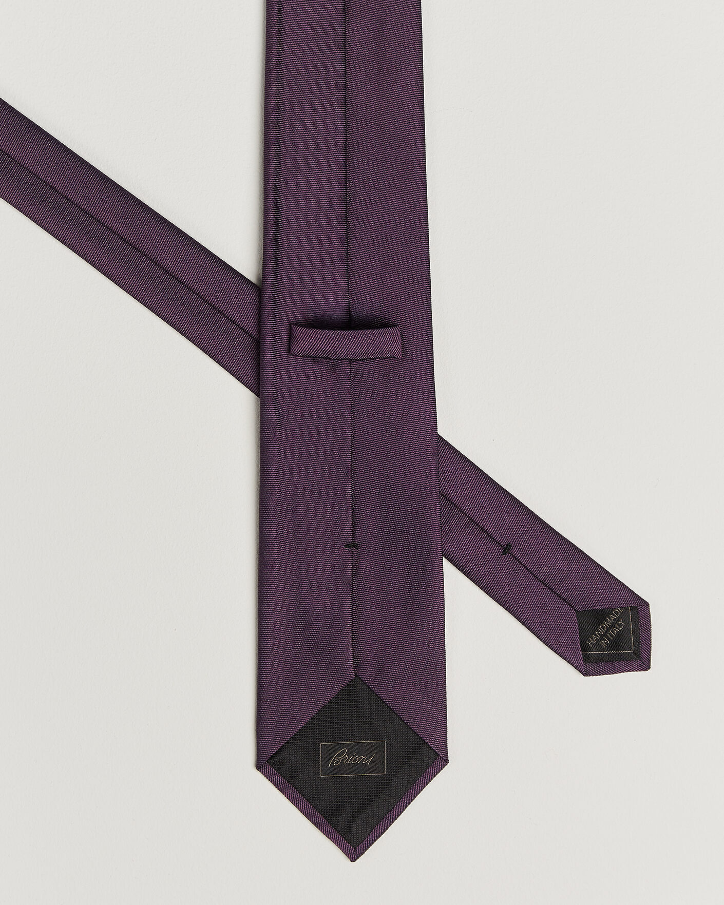Herre | Slips | Brioni | Embroidered Logo Silk Tie Burgundy