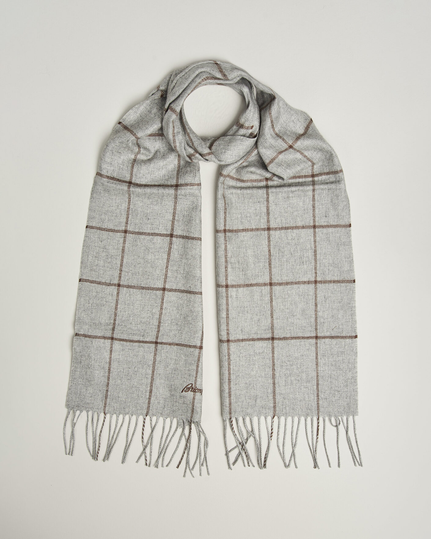 Herre | Skjerf | Brioni | Cashmere Scarf Grey Check