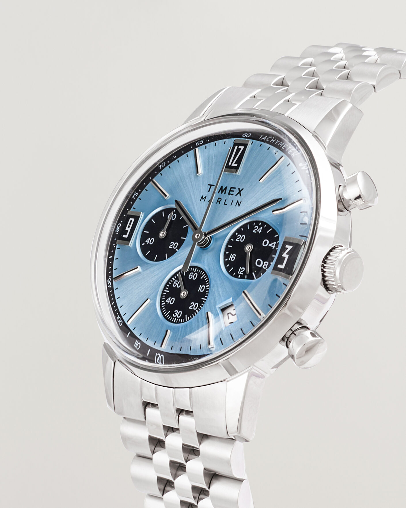 Herre | Timex Marlin Quartz Chronograph Steel 40mm Ice Blue Dial | Timex | Marlin Quartz Chronograph Steel 40mm Ice Blue Dial