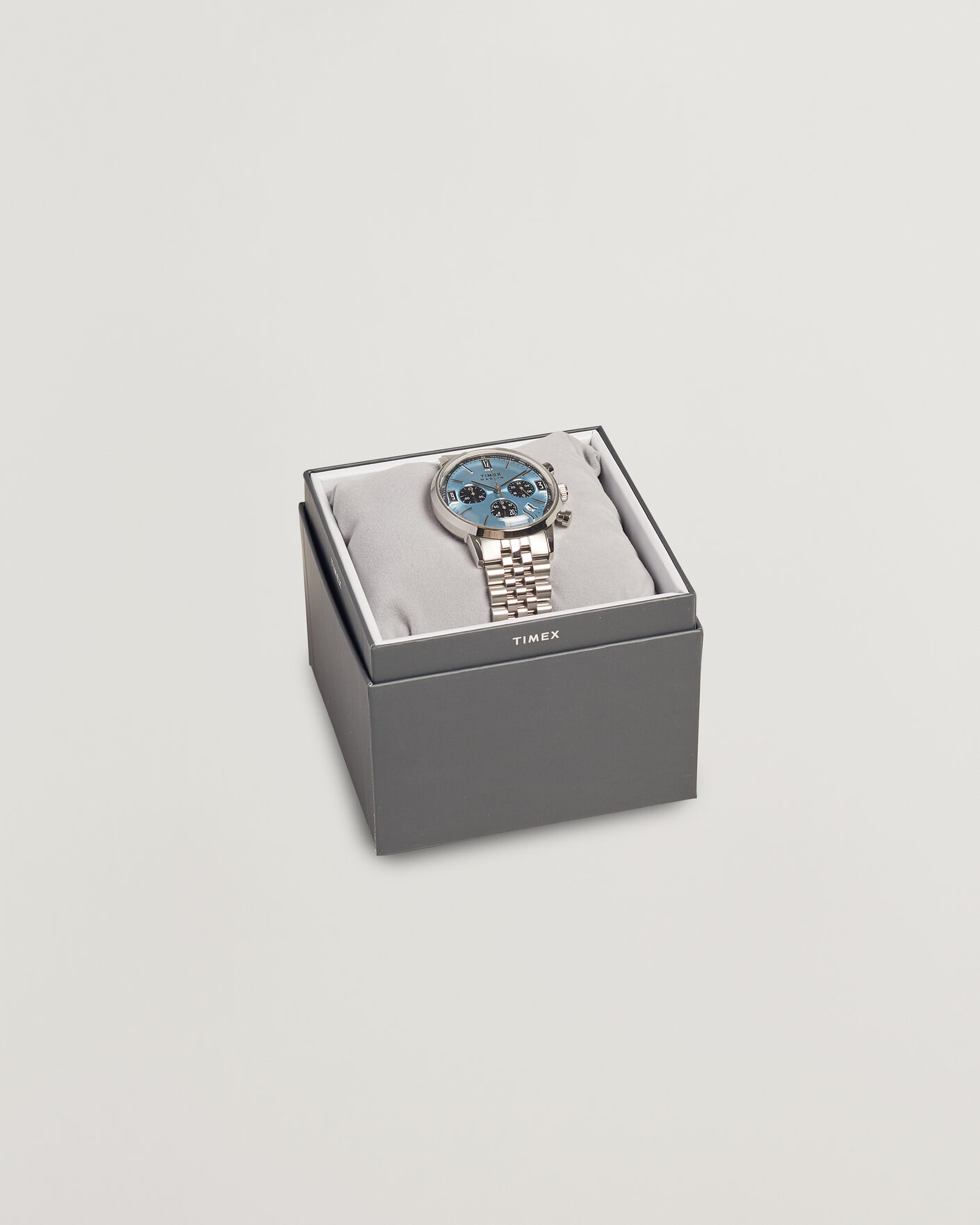 Herre | Timex Marlin Quartz Chronograph Steel 40mm Ice Blue Dial | Timex | Marlin Quartz Chronograph Steel 40mm Ice Blue Dial