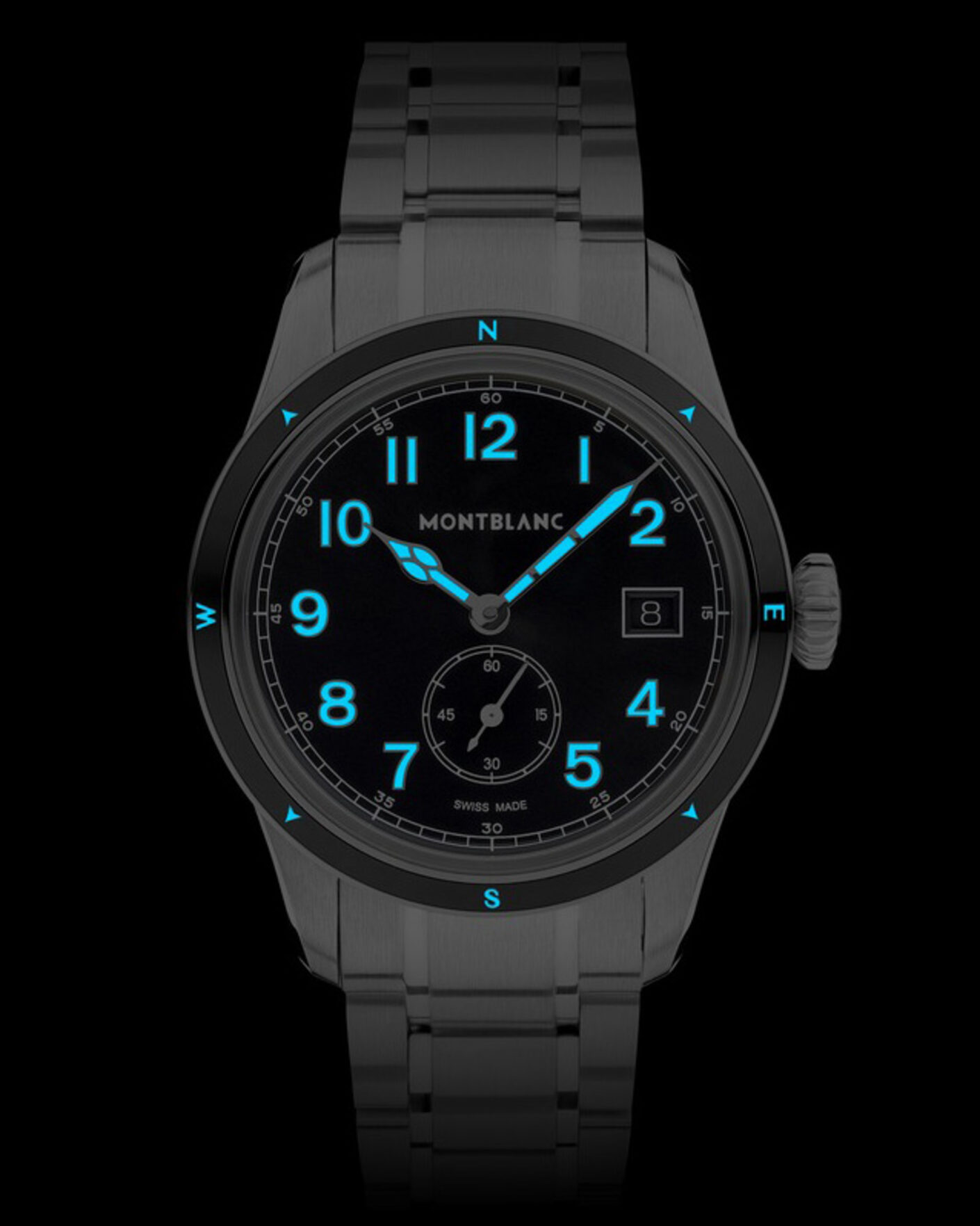 Herre | Lenke i rustfritt stål | Montblanc | 1858 Small Second 0 Oxygen Black