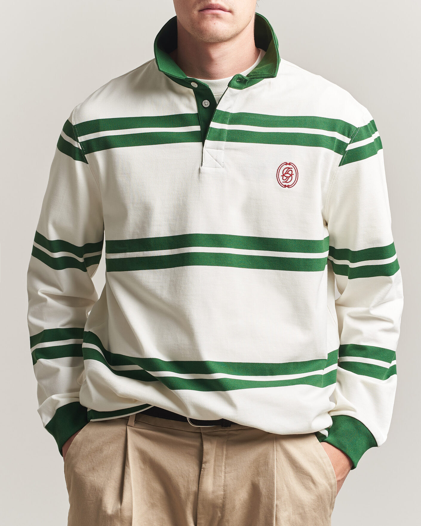Herre | Gensere | Drôle de Monsieur | Ornament Striped Rugger Water Green