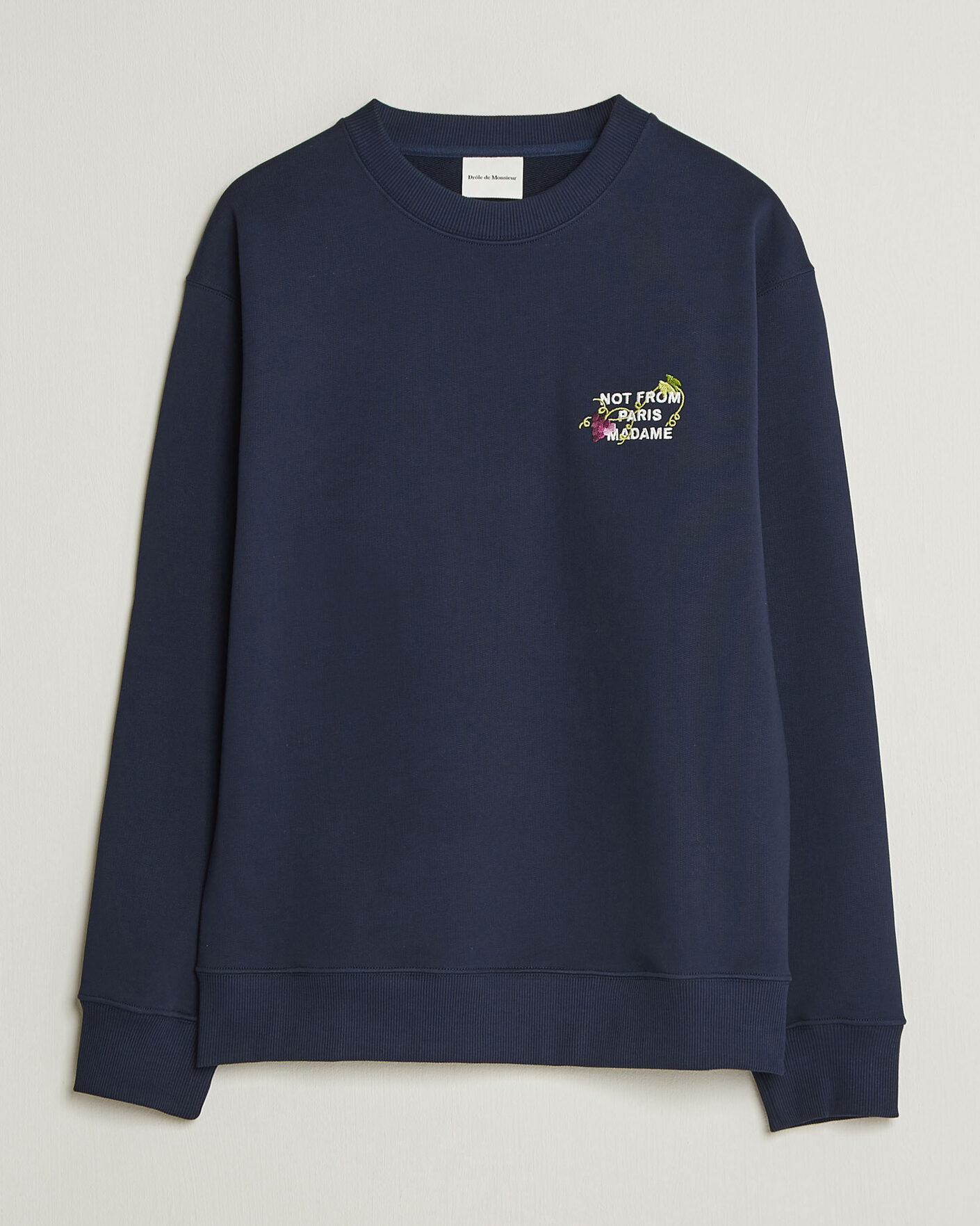 Herre | Gensere | Drôle de Monsieur | Vine Embroidered Slogan Sweatshirt Navy