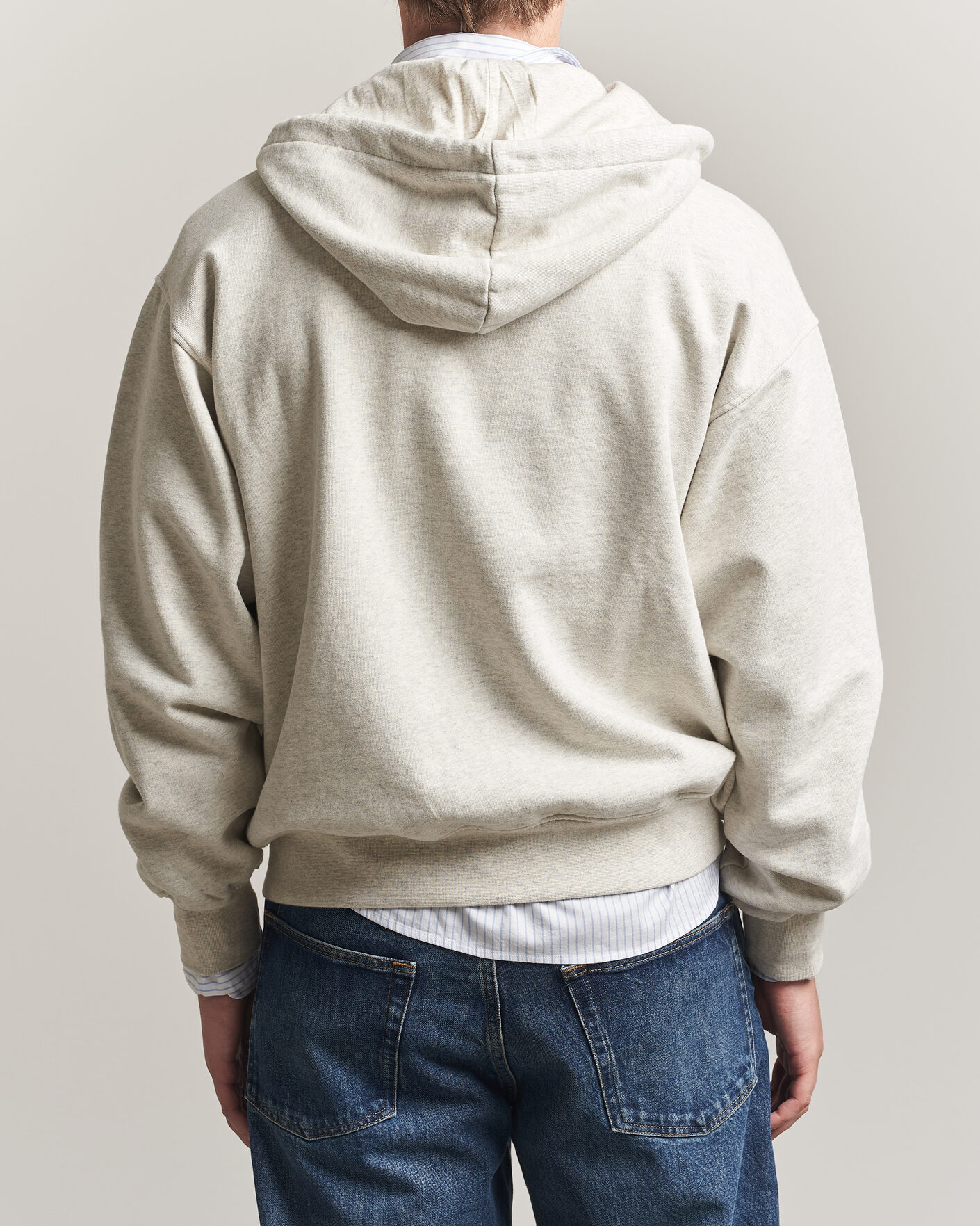 Herre | Gensere | Drôle de Monsieur | Slogan Full Zip Hoodie Grey