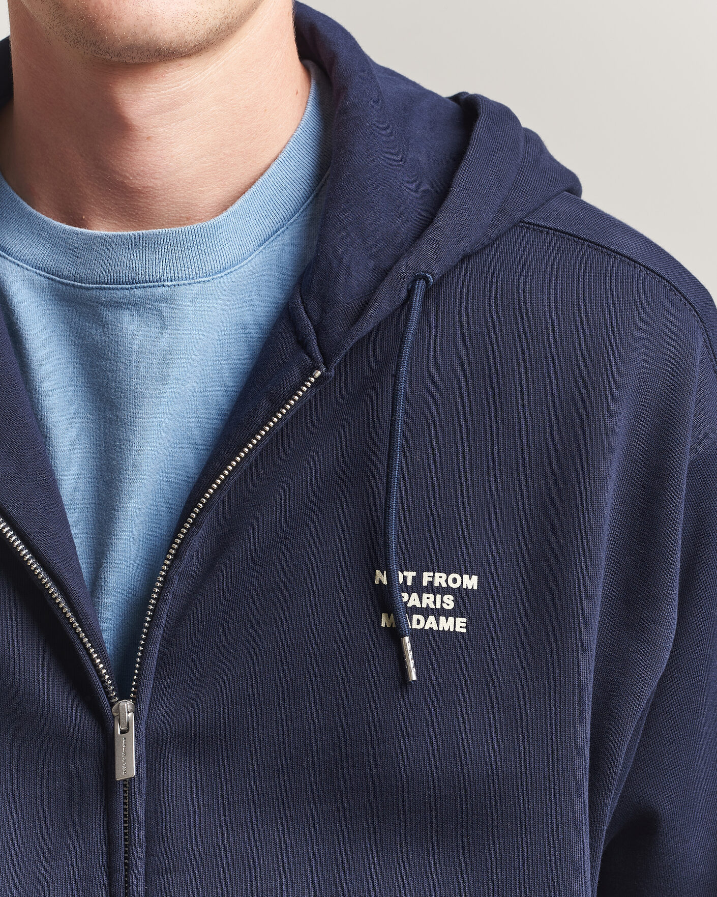 Herre | Gensere | Drôle de Monsieur | Slogan Full Zip Hoodie Navy
