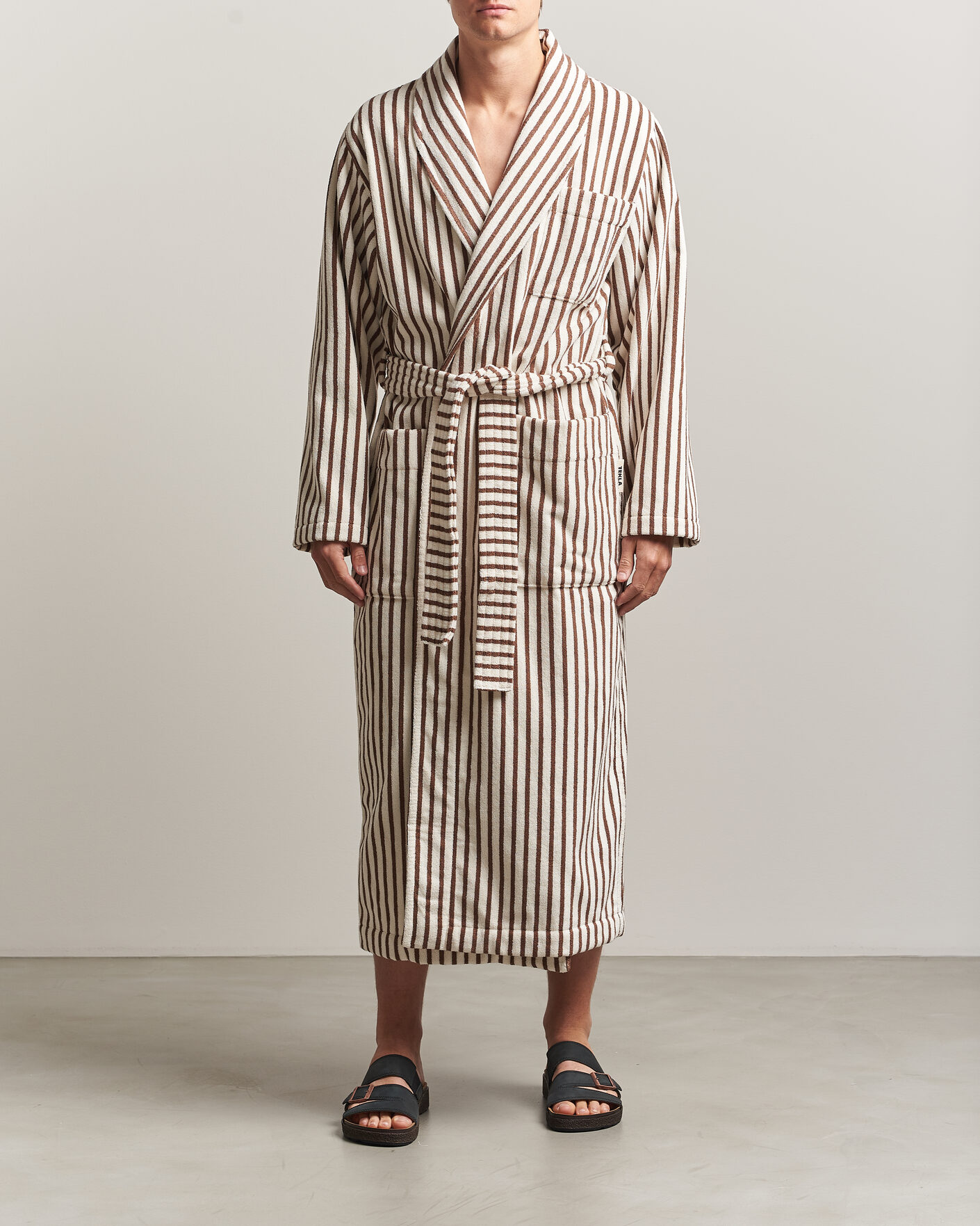 Herre | Pyjamaser og badekåper | Tekla | Organic Terry Classic Bathrobe Kodiak Stripes