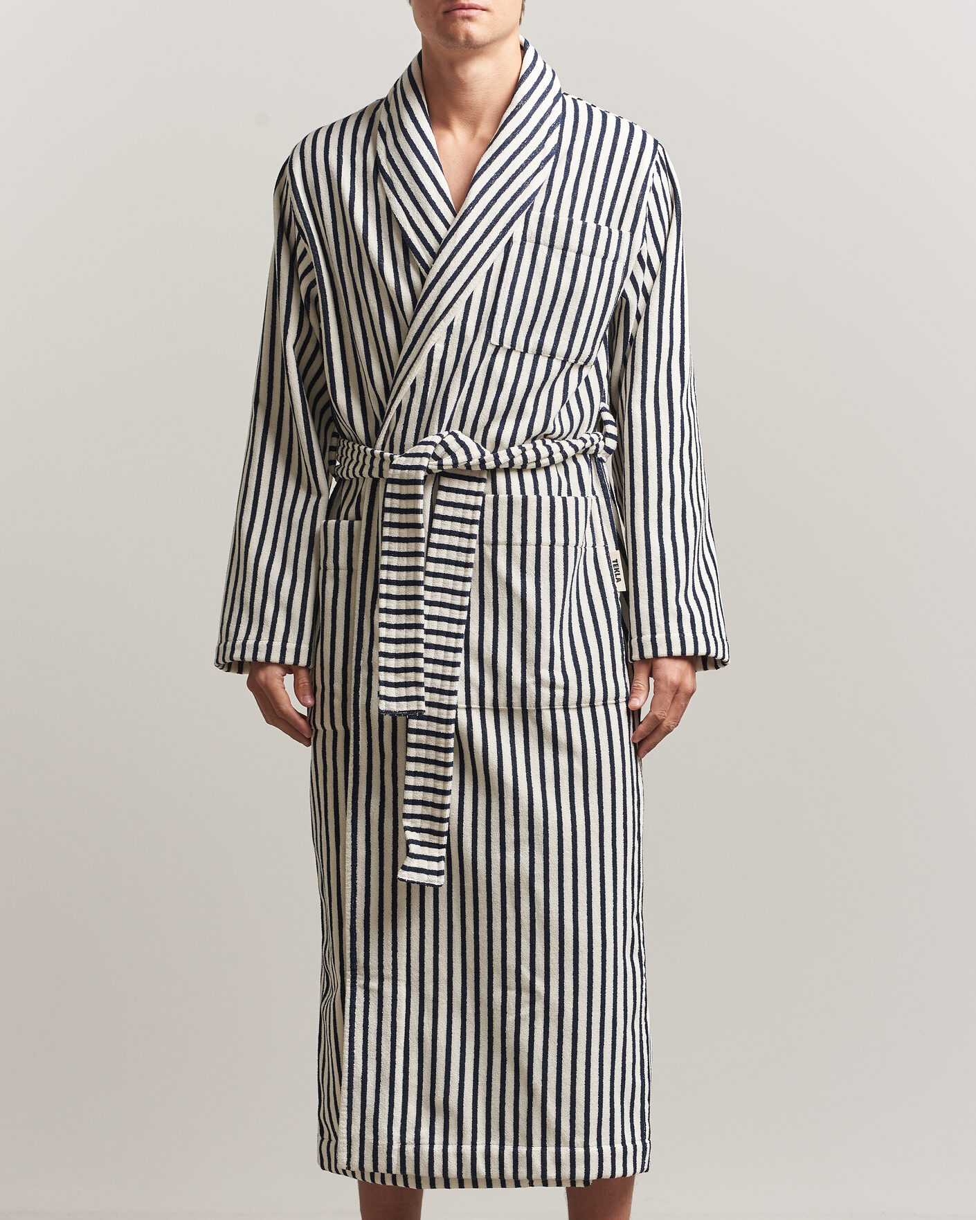 Herre | Pyjamaser og badekåper | Tekla | Organic Terry Classic Bathrobe Sailor Stripes