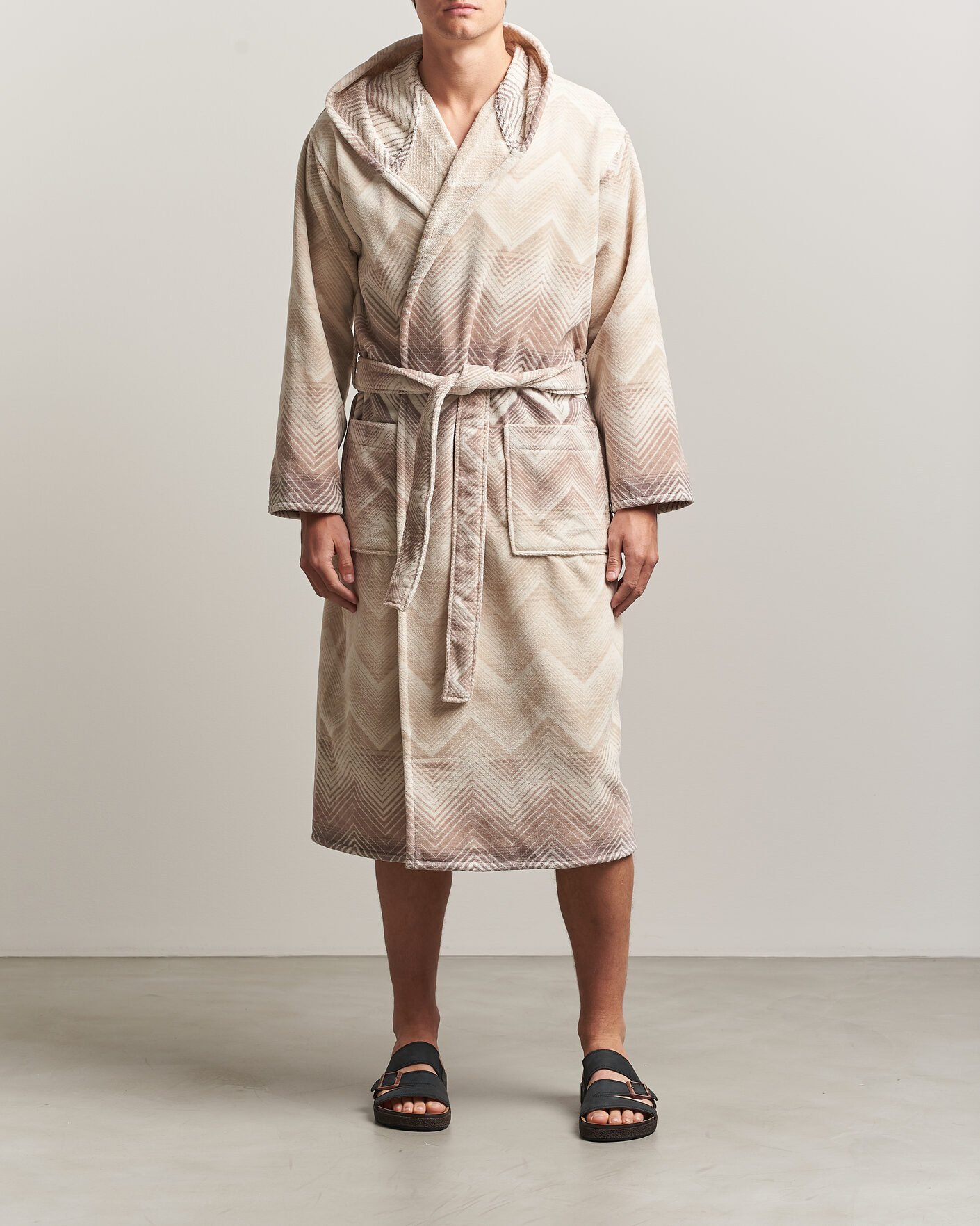 Herre | Pyjamaser og badekåper | Missoni Home | Marea Hooded Bathrobe Beige