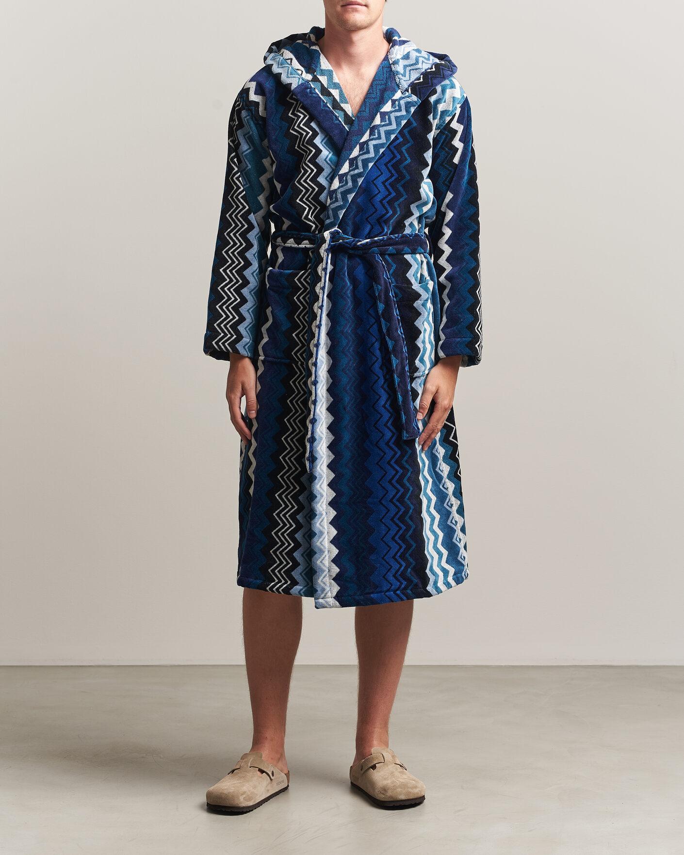 Herre | Pyjamaser og badekåper | Missoni Home | Giacomo Hooded Bathrobe Multi Blue