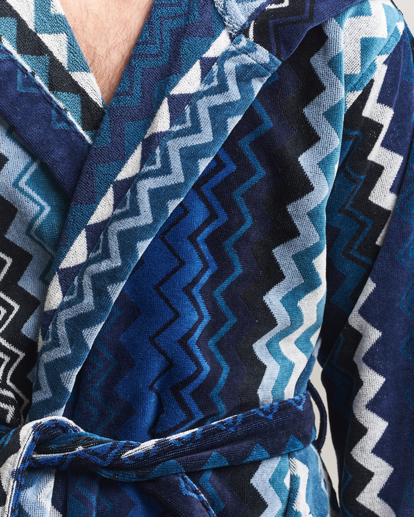 Herre | Pyjamaser og badekåper | Missoni Home | Giacomo Hooded Bathrobe Multi Blue