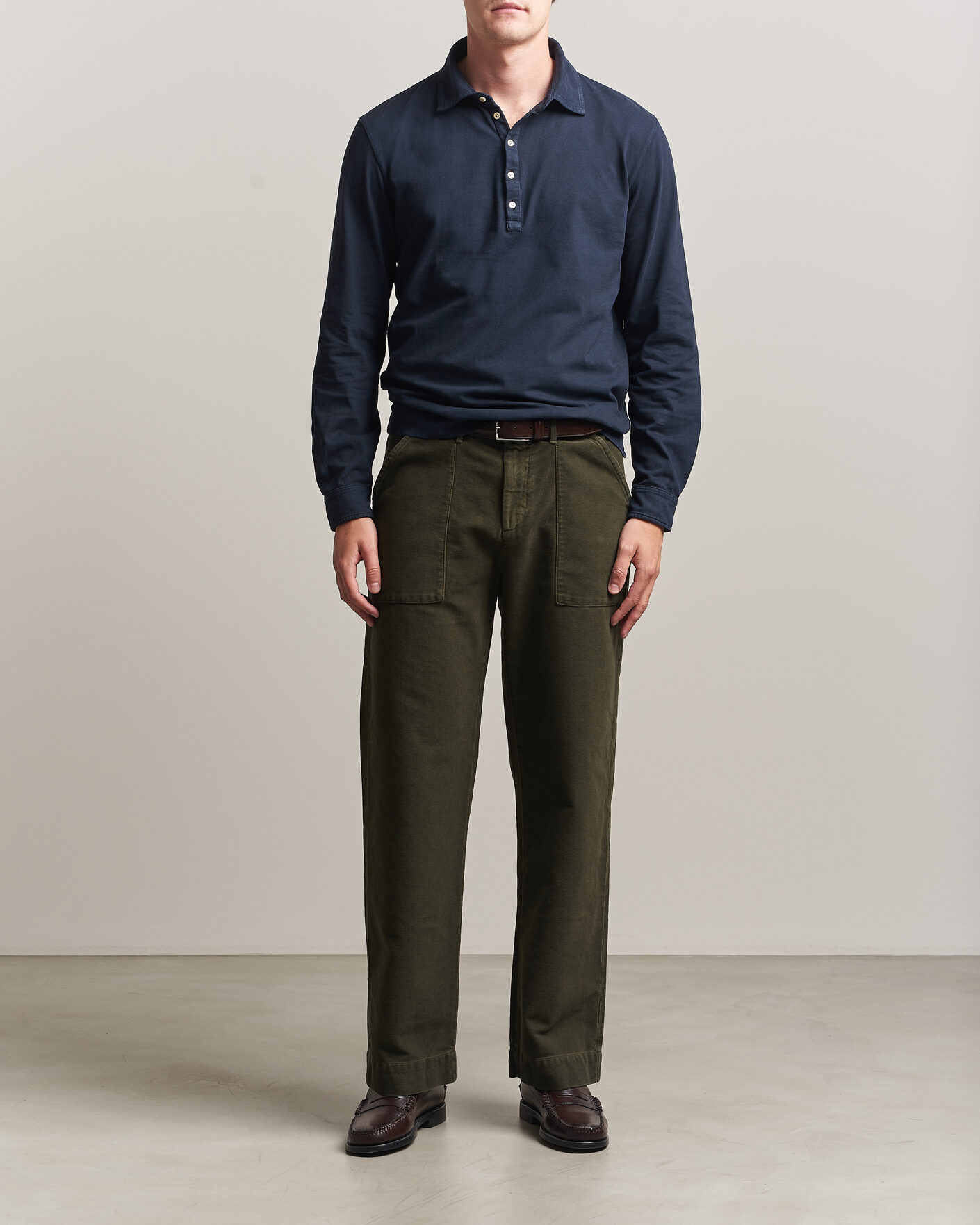 Herre | Pikéer | Massimo Alba | Raya Long Sleeve Polo Navy