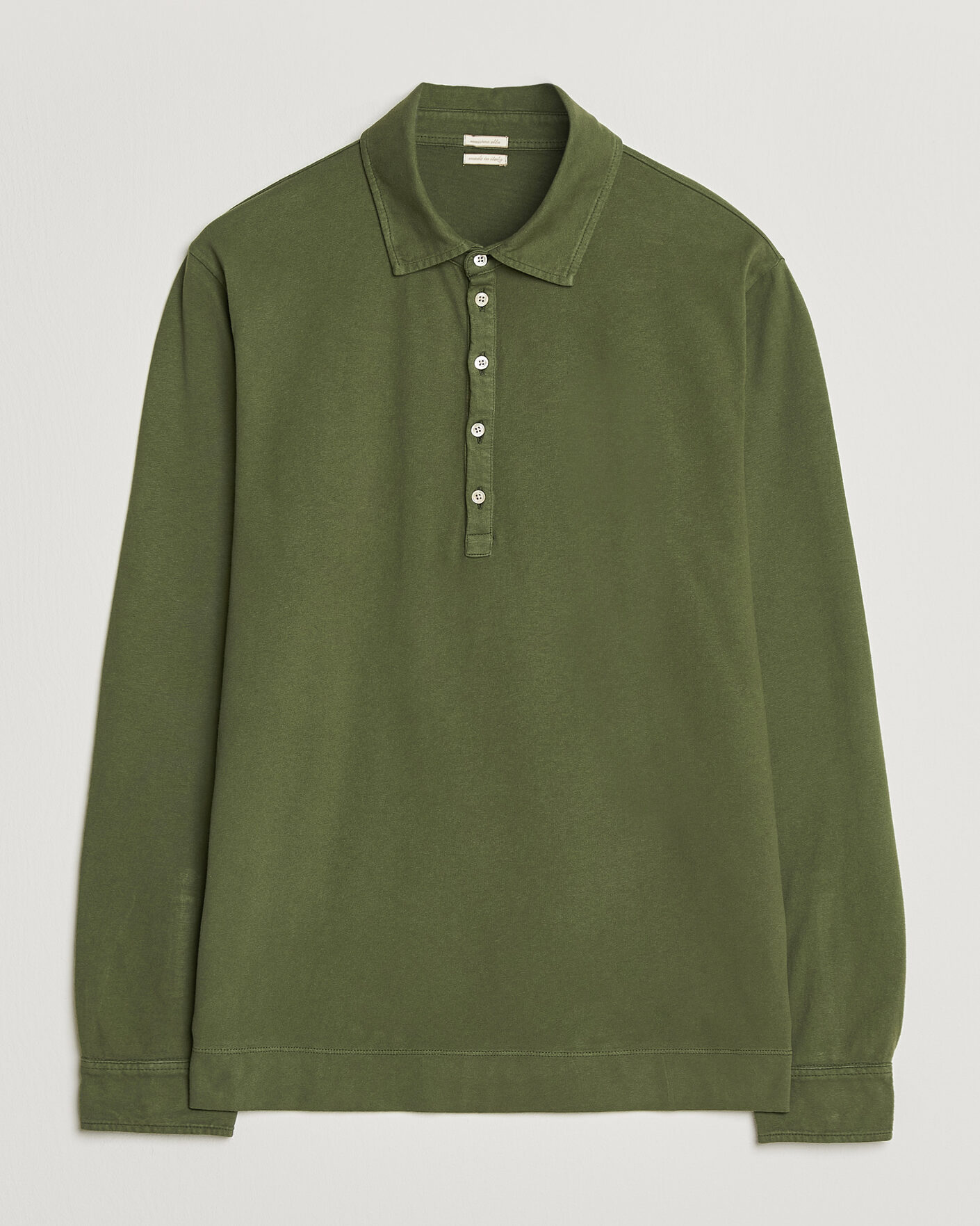 Herre | Pikéer | Massimo Alba | Raya Long Sleeve Polo Moss Green