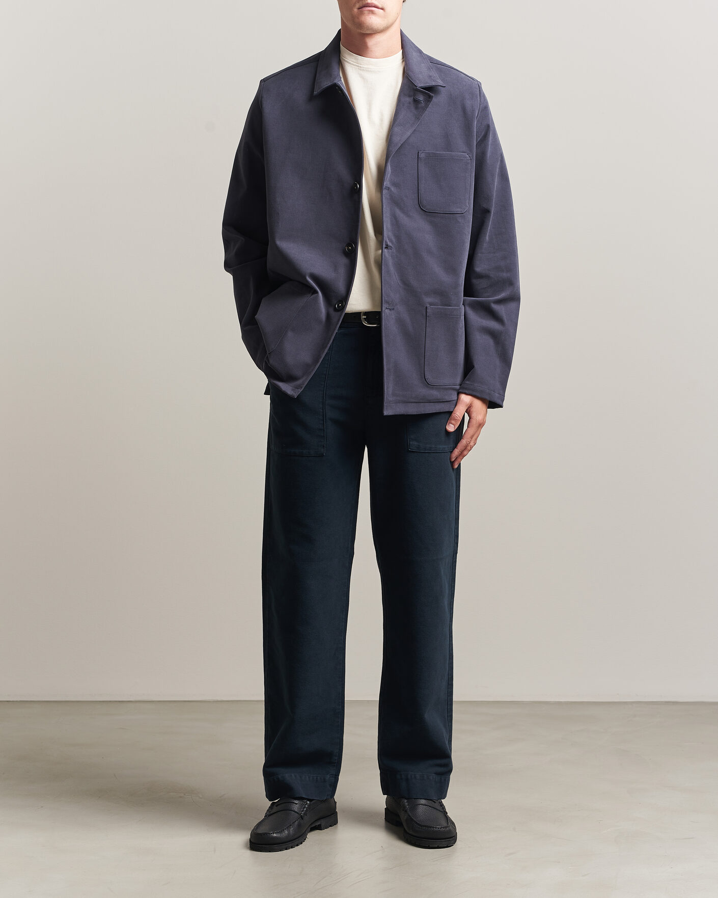 Herre | Jakker | Massimo Alba | Florida Brushed Cotton Jacket Navy