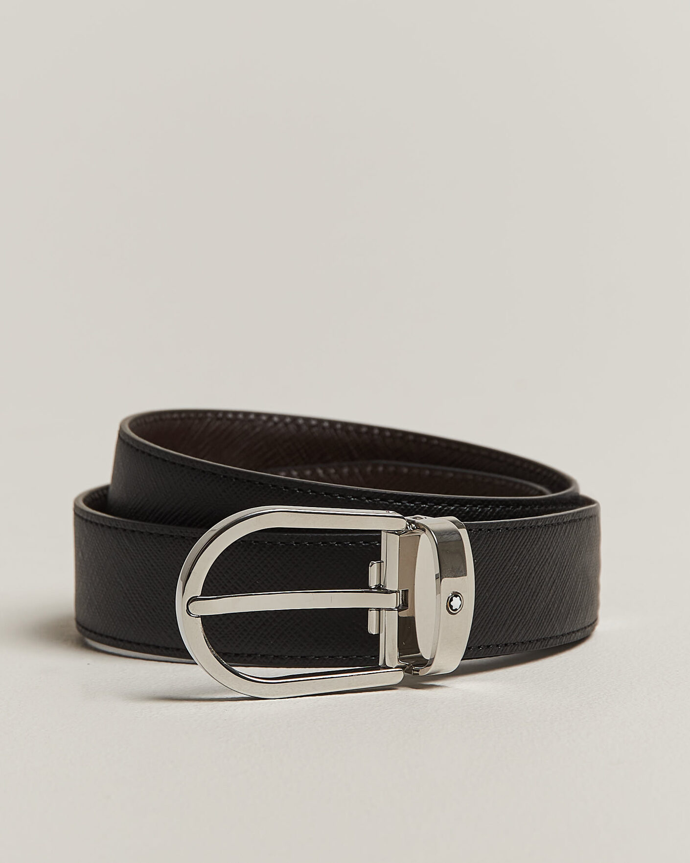 Herre | Belter | Montblanc | Sartoial Horseshoe 30mm Reversible Belt Black/Brown