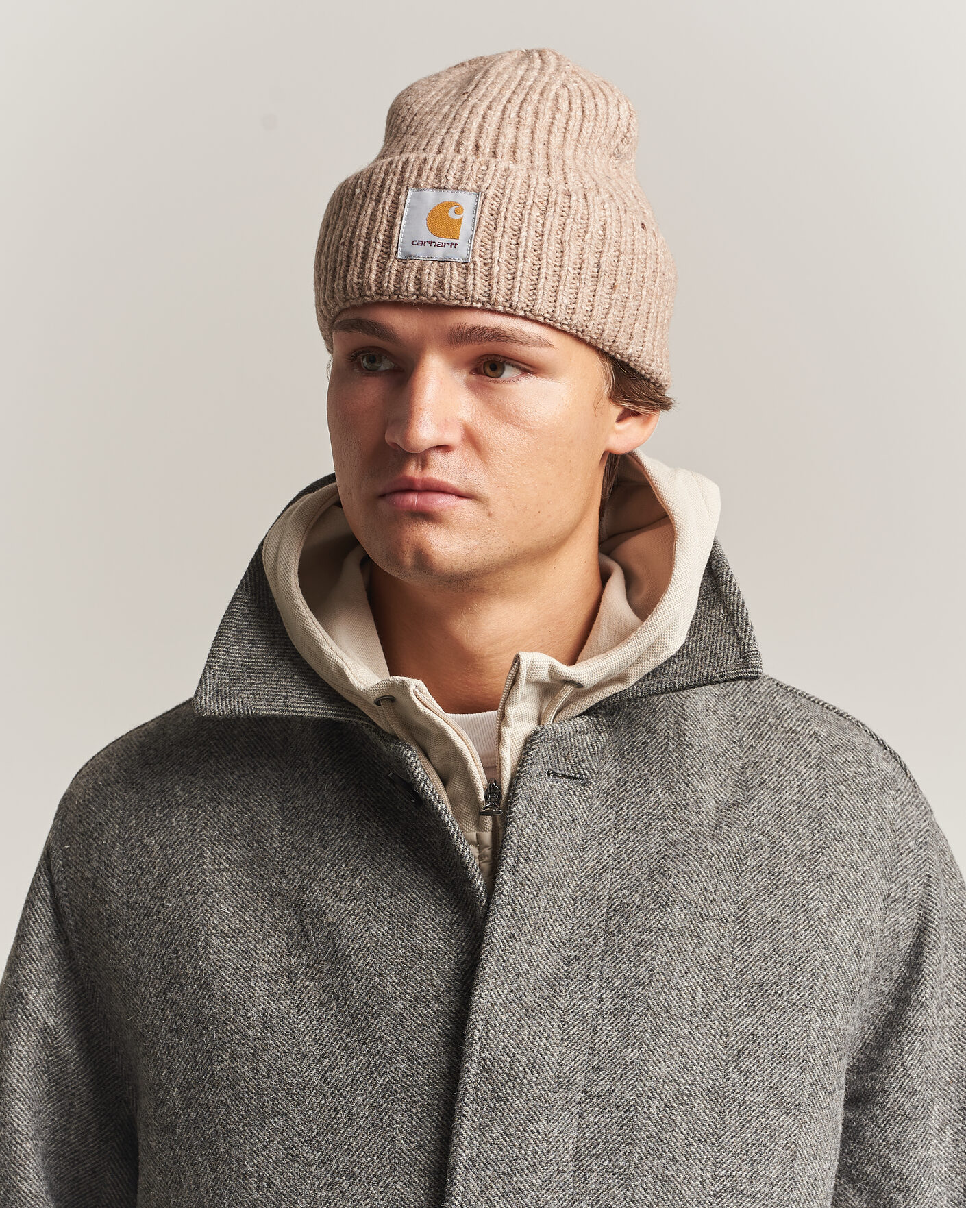 Herre | Luer | Carhartt WIP | Anglistic Wool/Cotton Beanie Specled Fleur De Sel