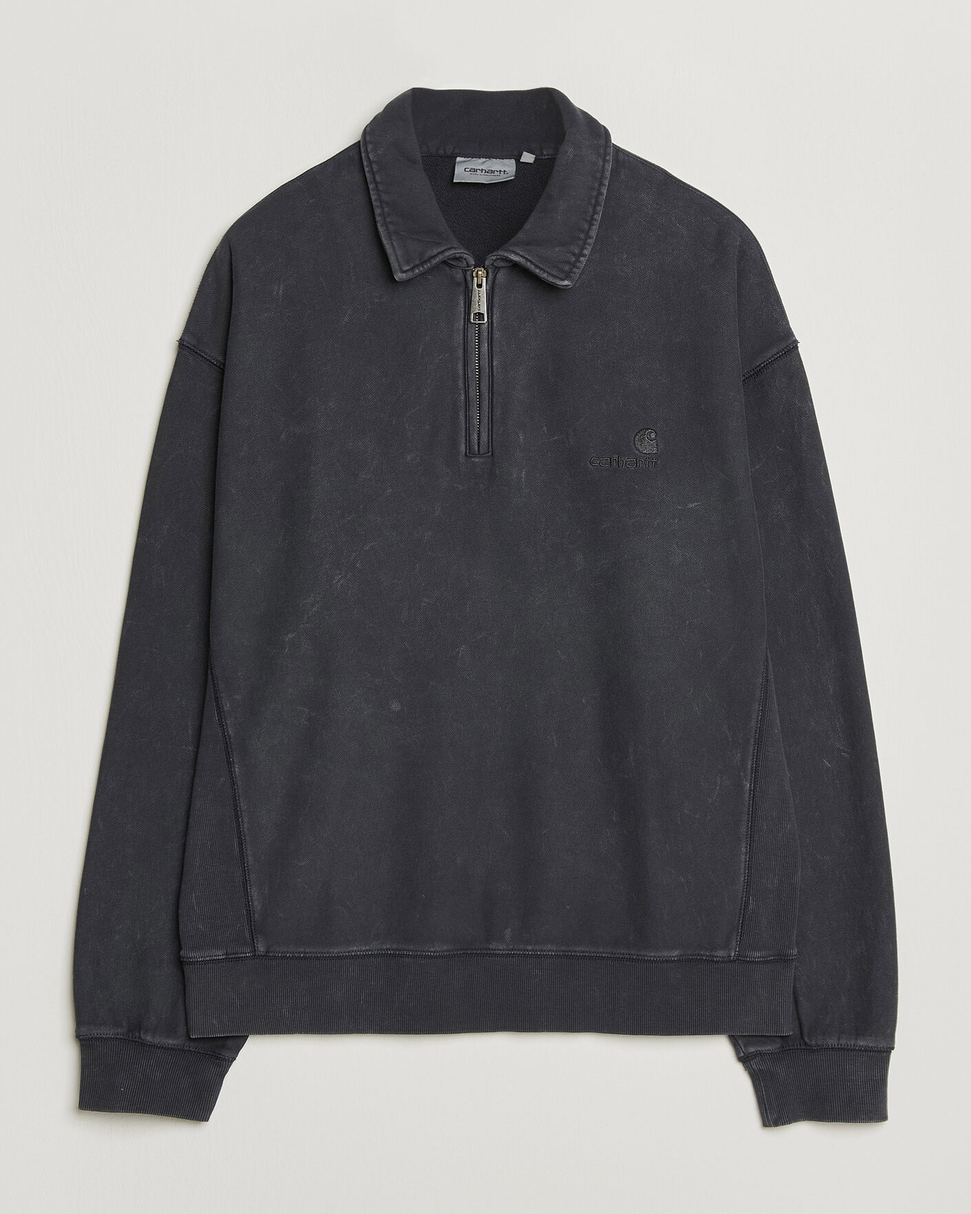 Herre | Gensere | Carhartt WIP | Lambert Washed Polo Sweatshirt Black Moon Wash