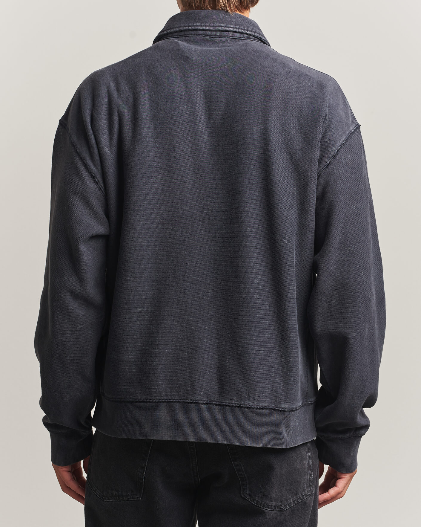 Herre | Gensere | Carhartt WIP | Lambert Washed Polo Sweatshirt Black Moon Wash