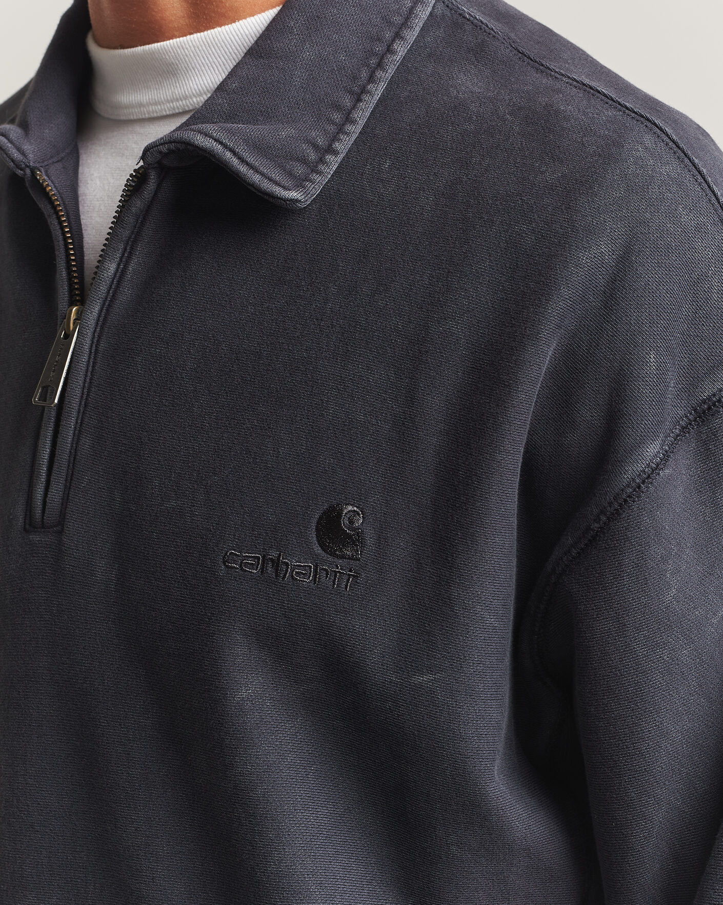 Herre | Gensere | Carhartt WIP | Lambert Washed Polo Sweatshirt Black Moon Wash