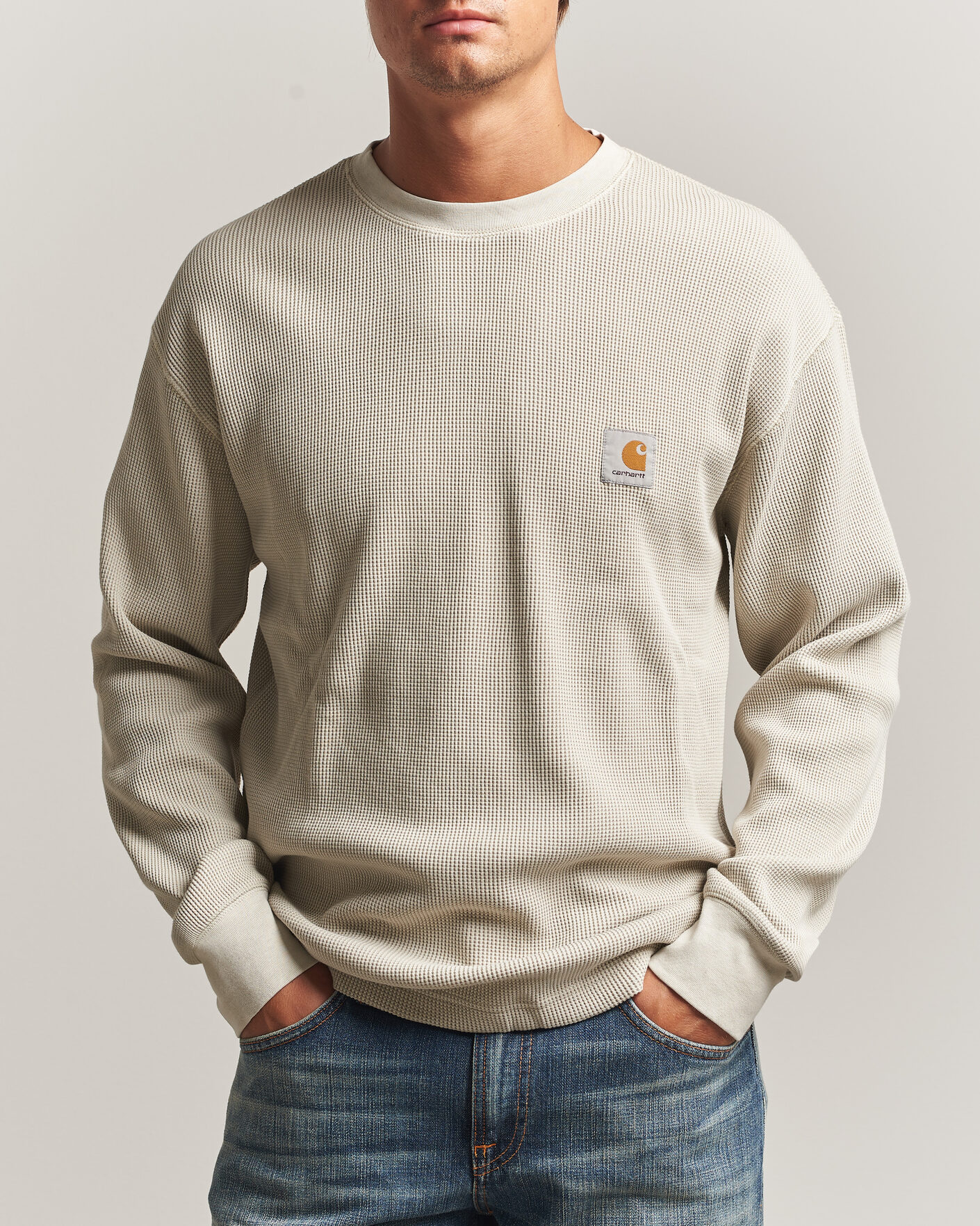 Herre | T-Shirts | Carhartt WIP | Long Sleeve Waffle T-Shirt Fleur De Sel