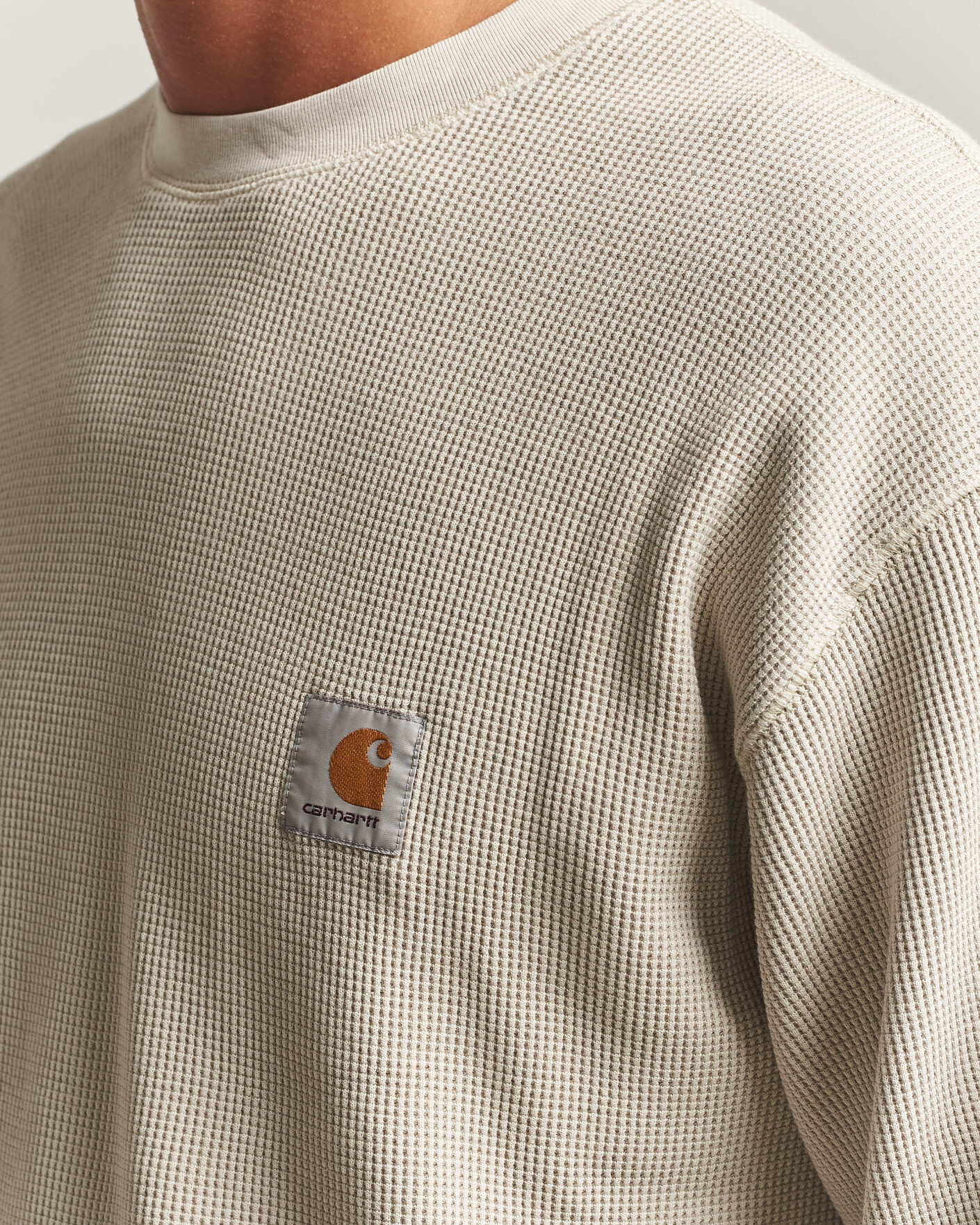 Herre | T-Shirts | Carhartt WIP | Long Sleeve Waffle T-Shirt Fleur De Sel