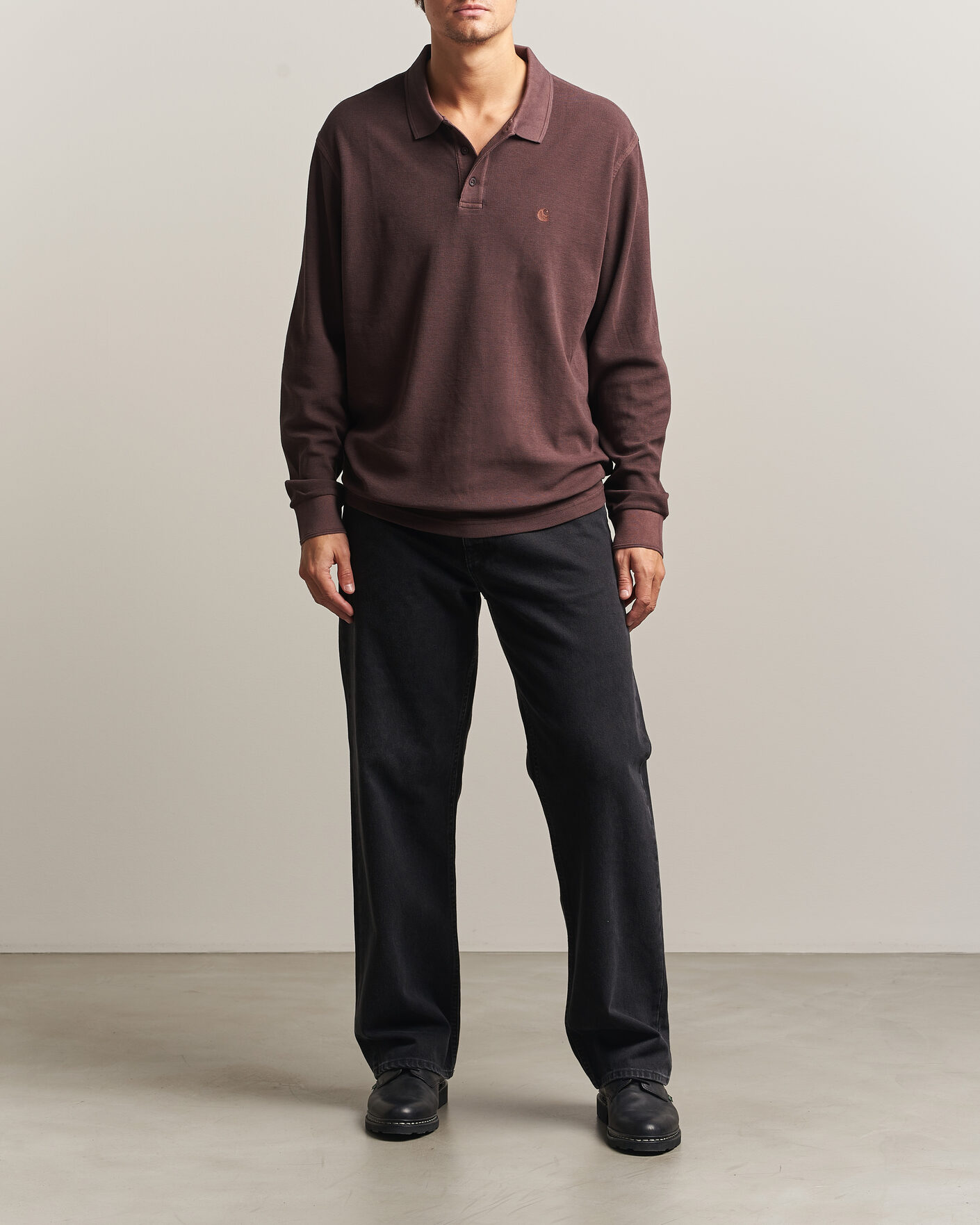 Herre | Gensere | Carhartt WIP | Long Sleeve Waffle Rugby Shirt Palisander Brown