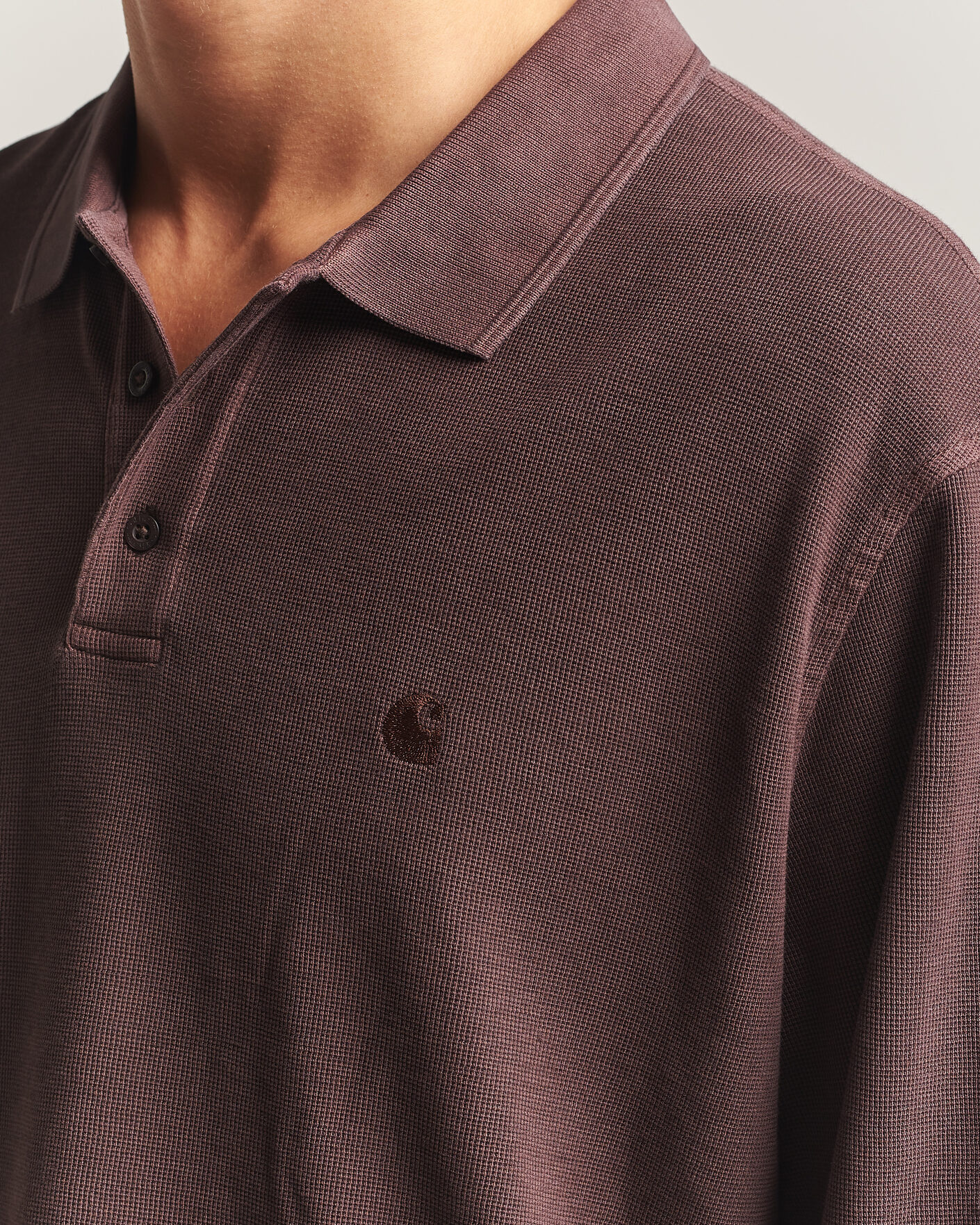 Herre | Gensere | Carhartt WIP | Long Sleeve Waffle Rugby Shirt Palisander Brown