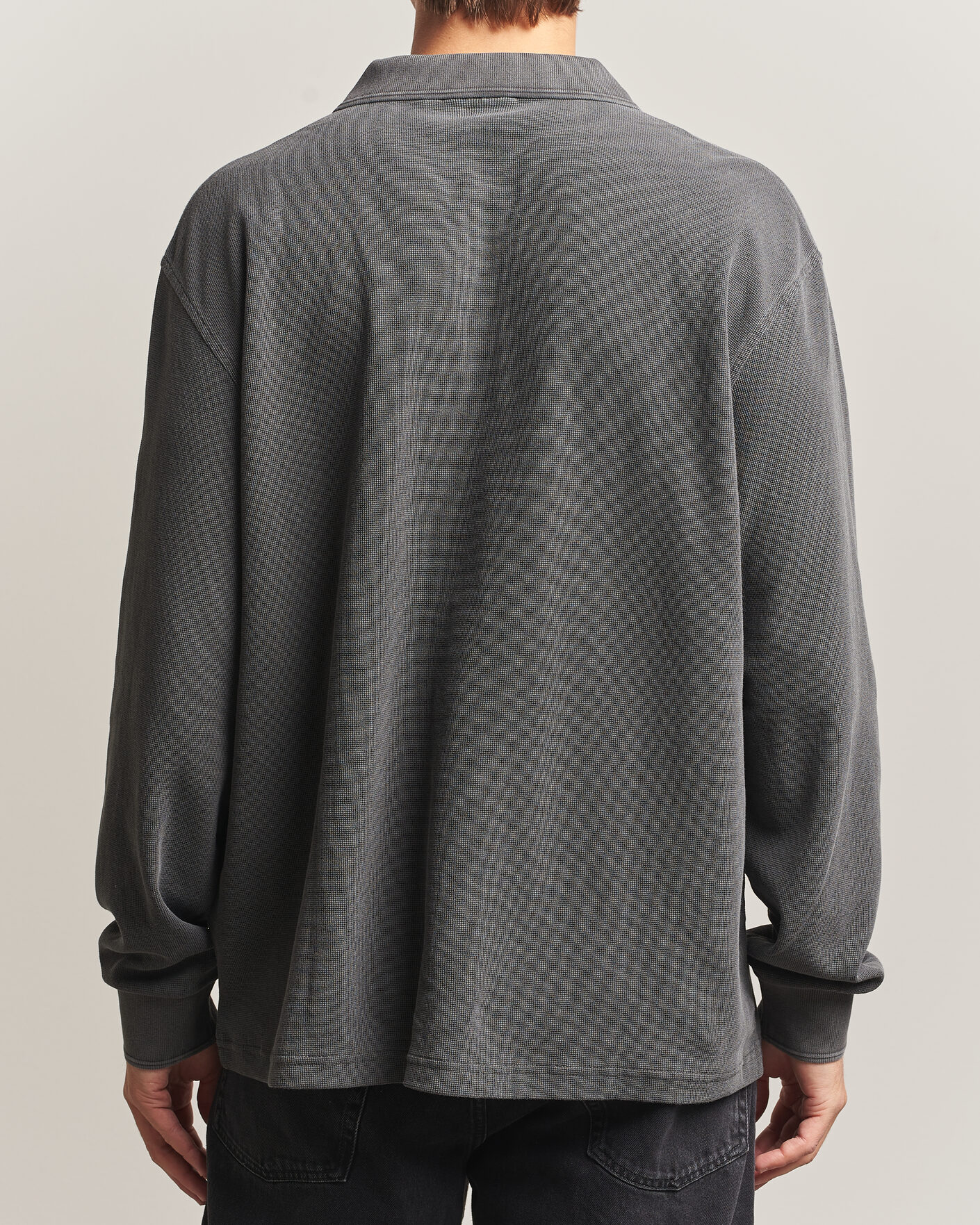 Herre | Gensere | Carhartt WIP | Long Sleeve Waffle Rugby Shirt Black