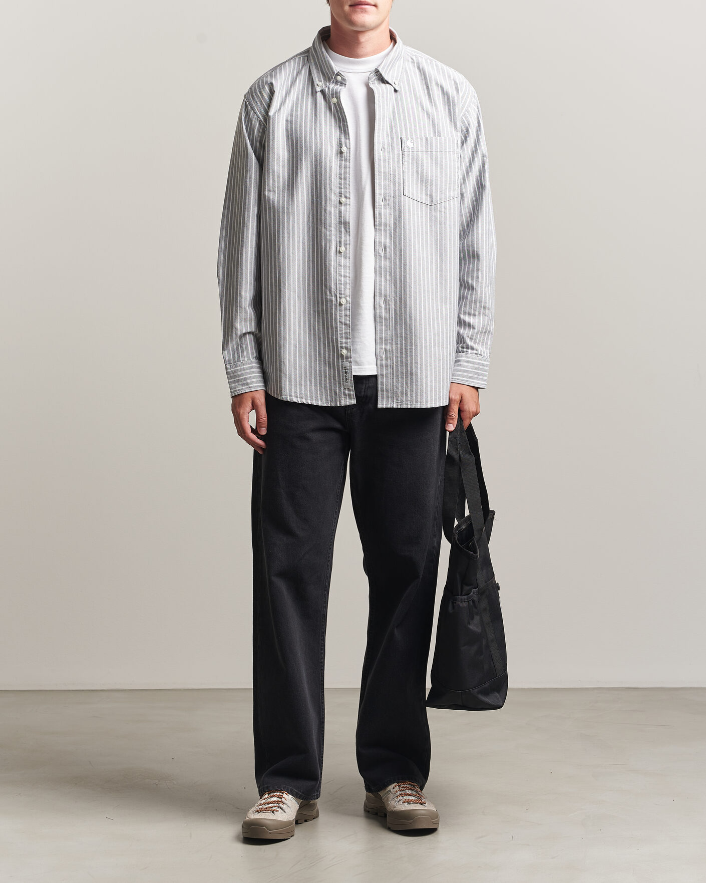 Herre | Skjorter | Carhartt WIP | Canan Striped Oxford Shirt Black