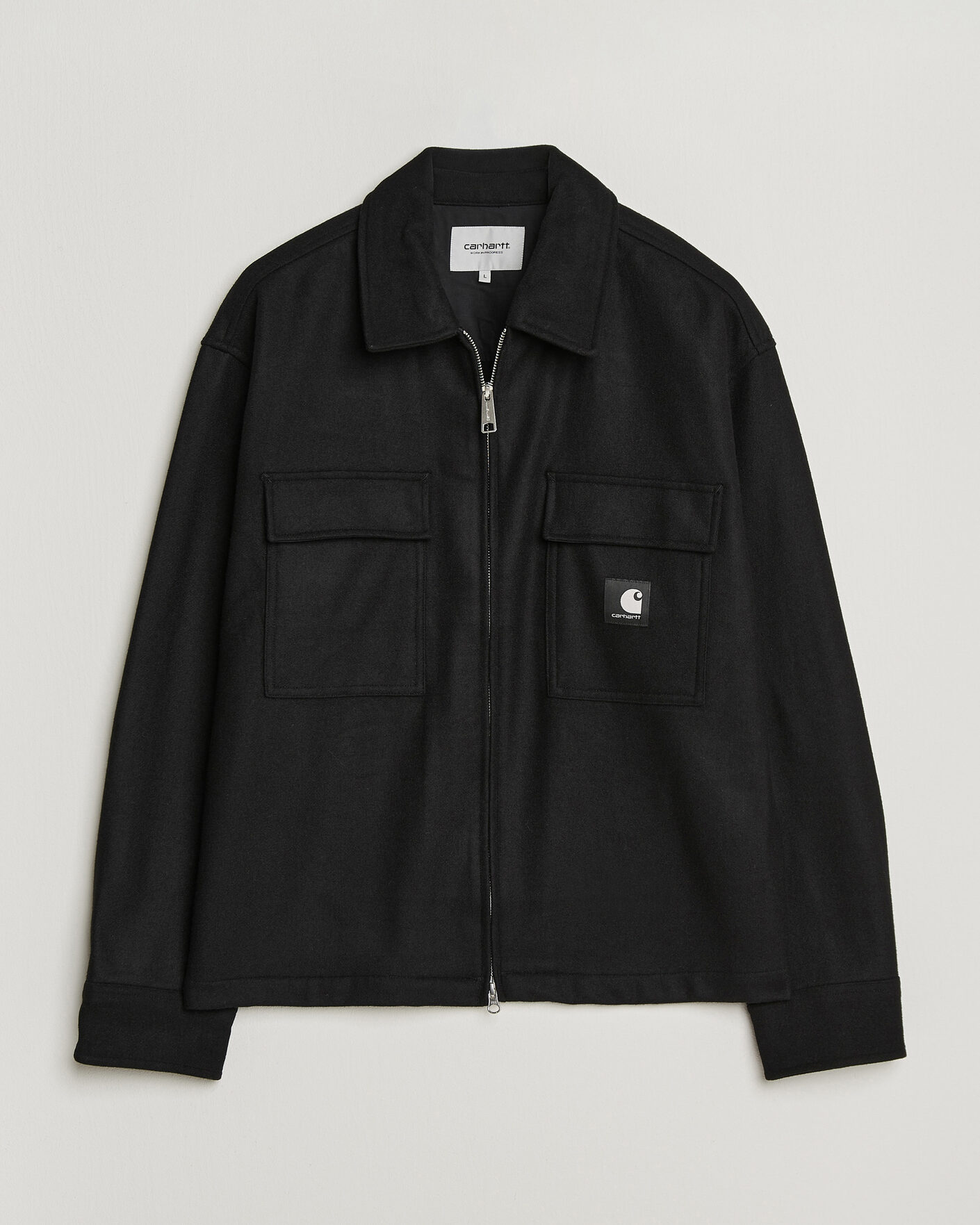 Herre | Skjorter | Carhartt WIP | Atoka Wool Zip Shirt Jacket Black