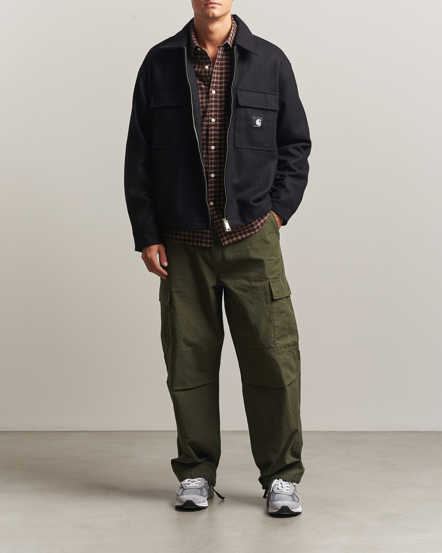 Herre | Skjorter | Carhartt WIP | Atoka Wool Zip Shirt Jacket Black