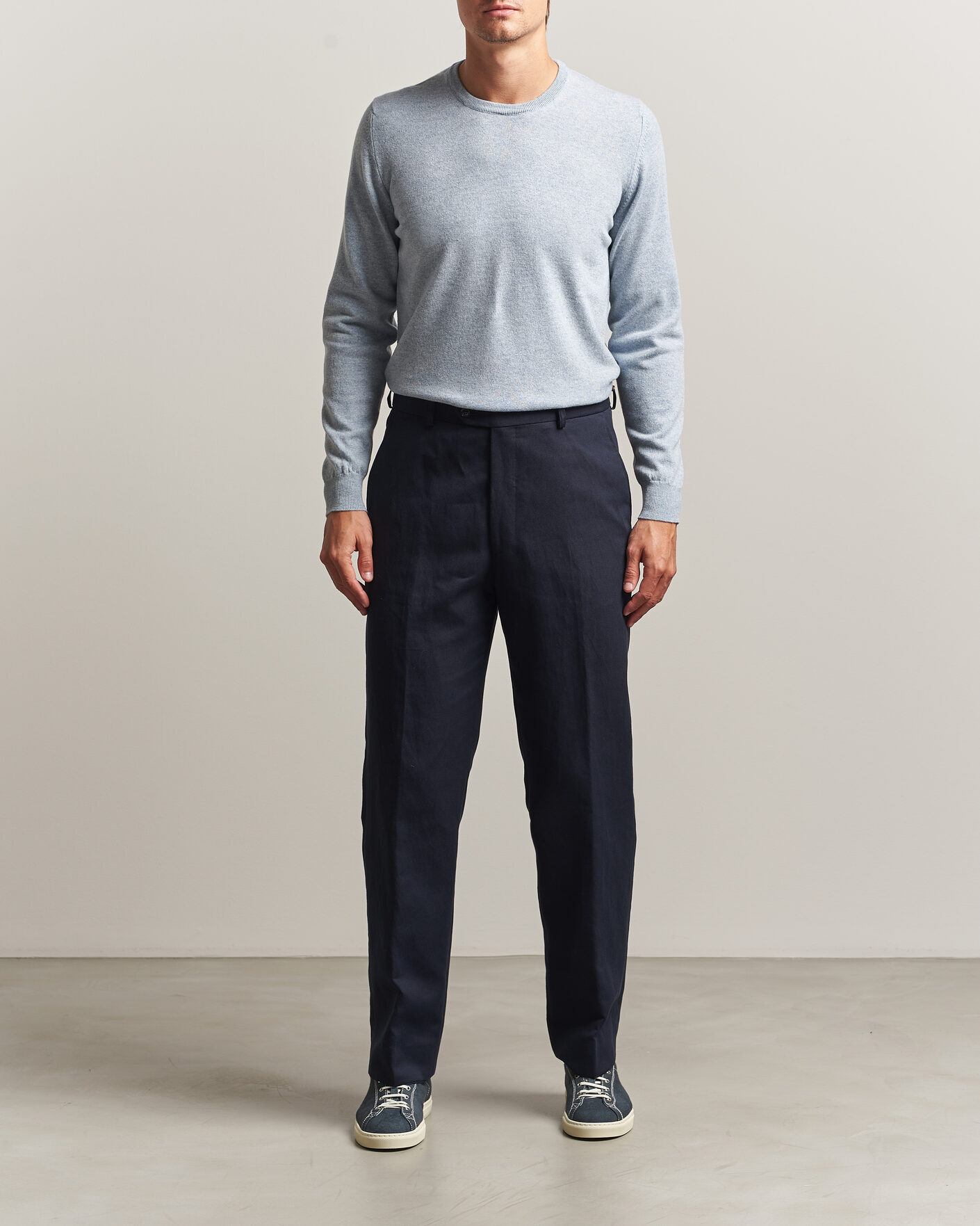 Herre | Gensere | Fedeli | Pure Cashmere Crew Neck Light Blue
