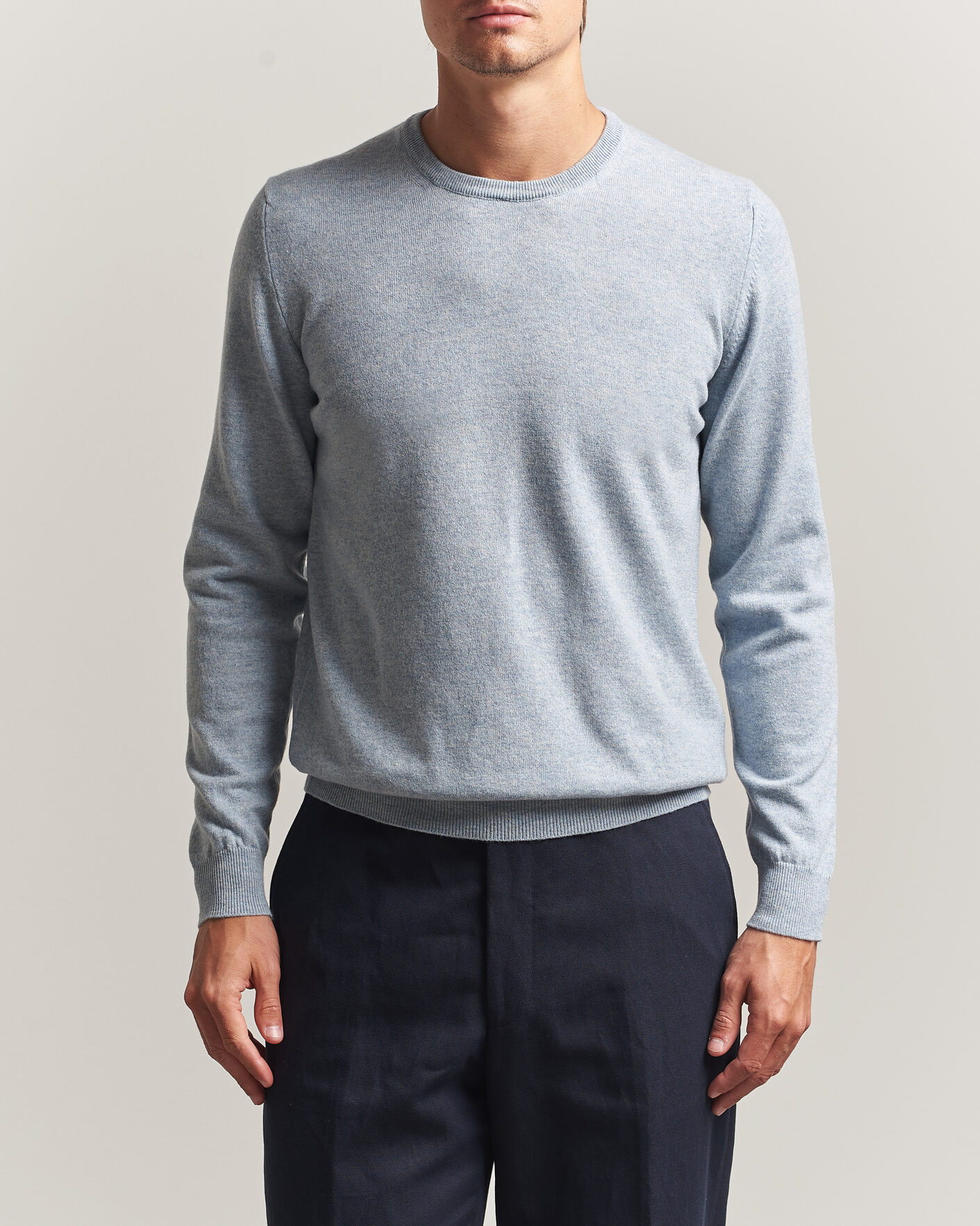 Herre | Gensere | Fedeli | Pure Cashmere Crew Neck Light Blue