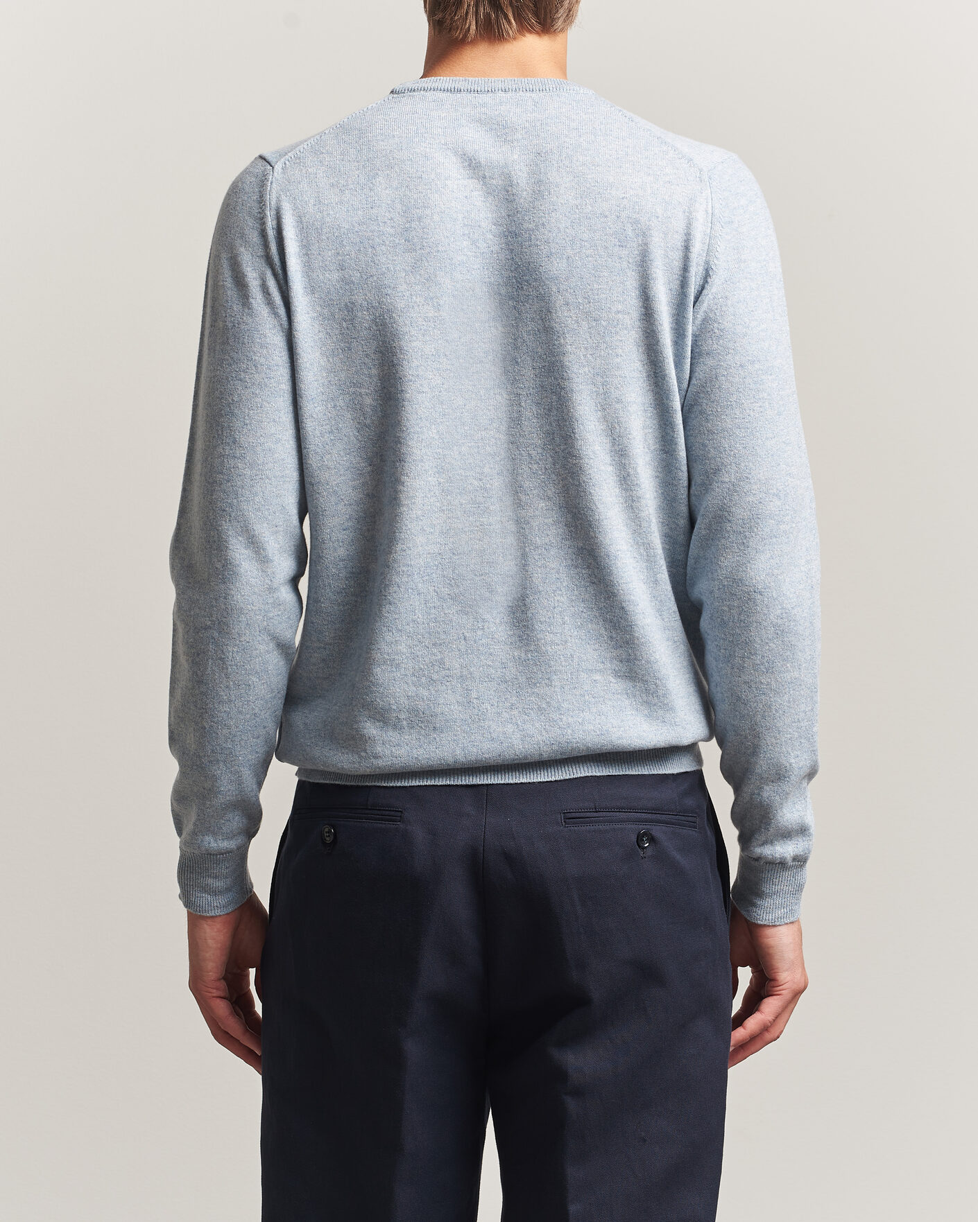 Herre | Gensere | Fedeli | Pure Cashmere Crew Neck Light Blue