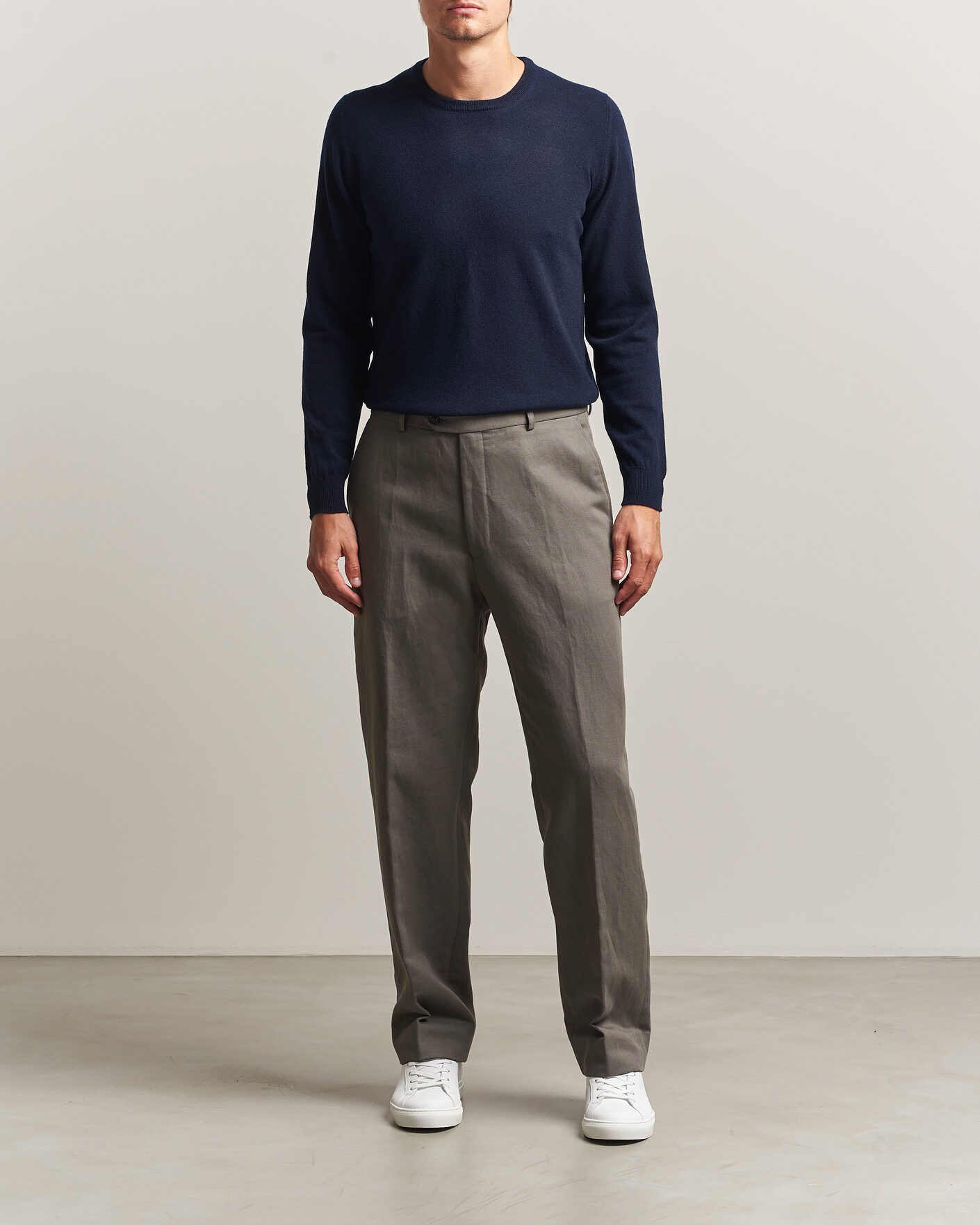Herre | Gensere | Fedeli | Pure Cashmere Crew Neck Navy Blue
