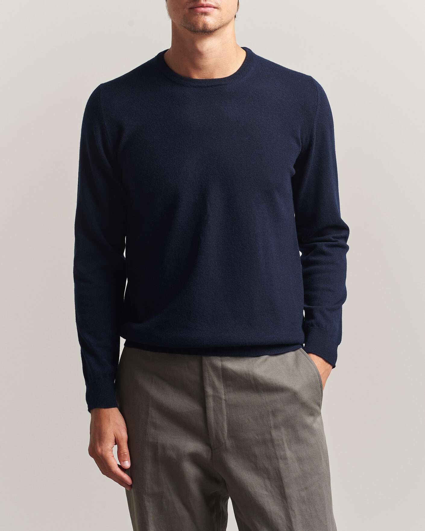 Herre | Gensere | Fedeli | Pure Cashmere Crew Neck Navy Blue