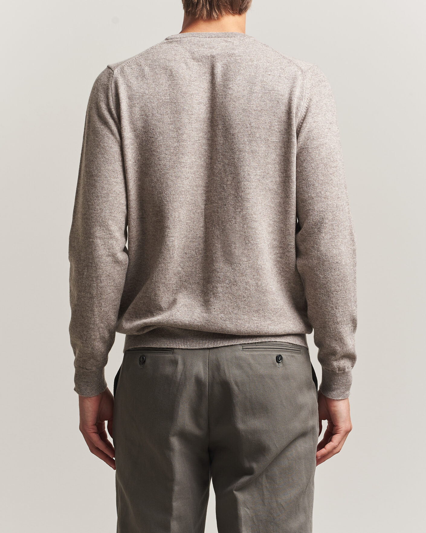 Herre | Gensere | Fedeli | Pure Cashmere Crew Neck Beige Melange