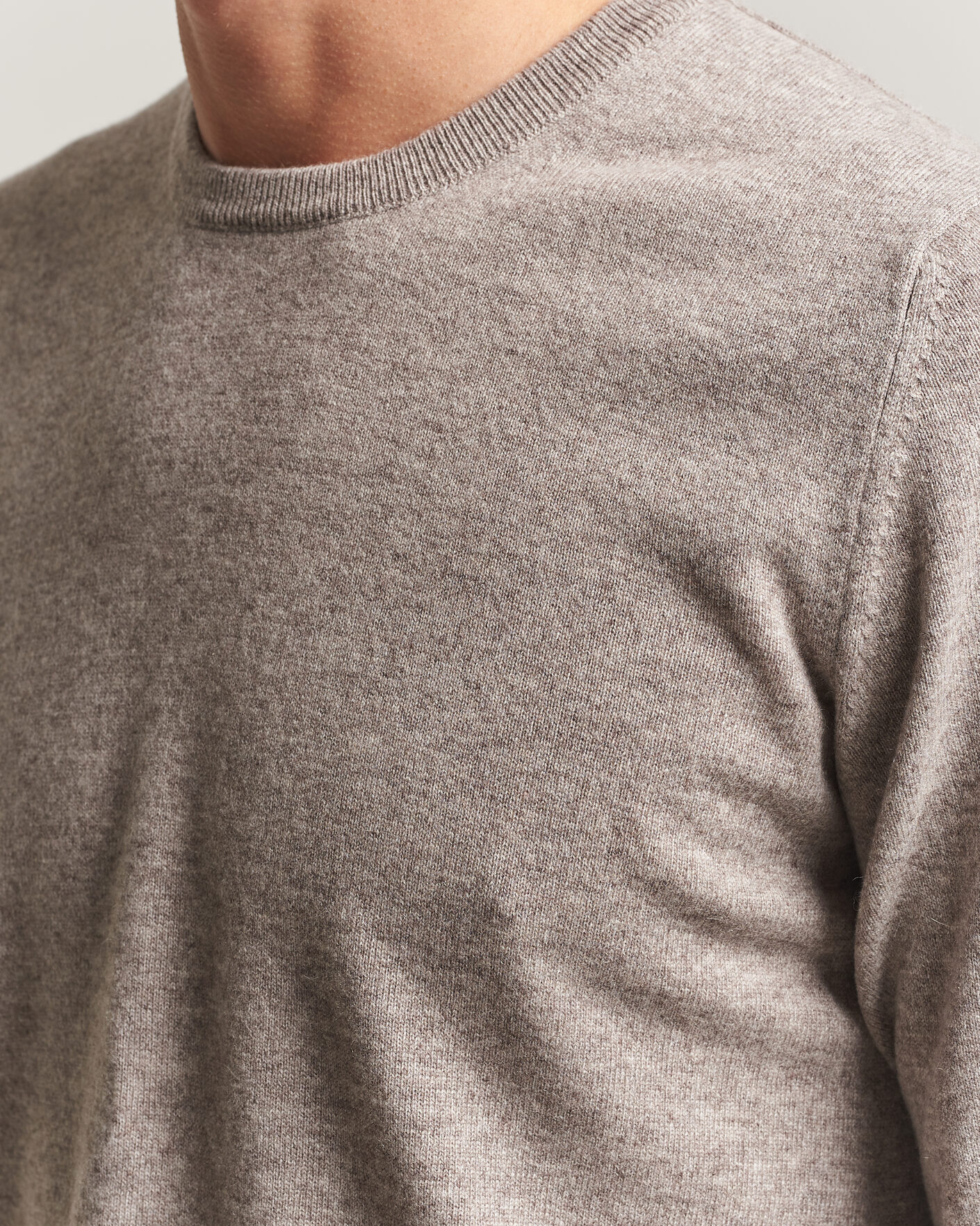 Herre | Gensere | Fedeli | Pure Cashmere Crew Neck Beige Melange