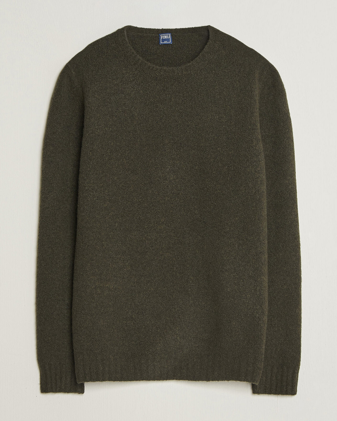 Herre | Gensere | Fedeli | Cashmere Blend Boucle Sweater Forest Green