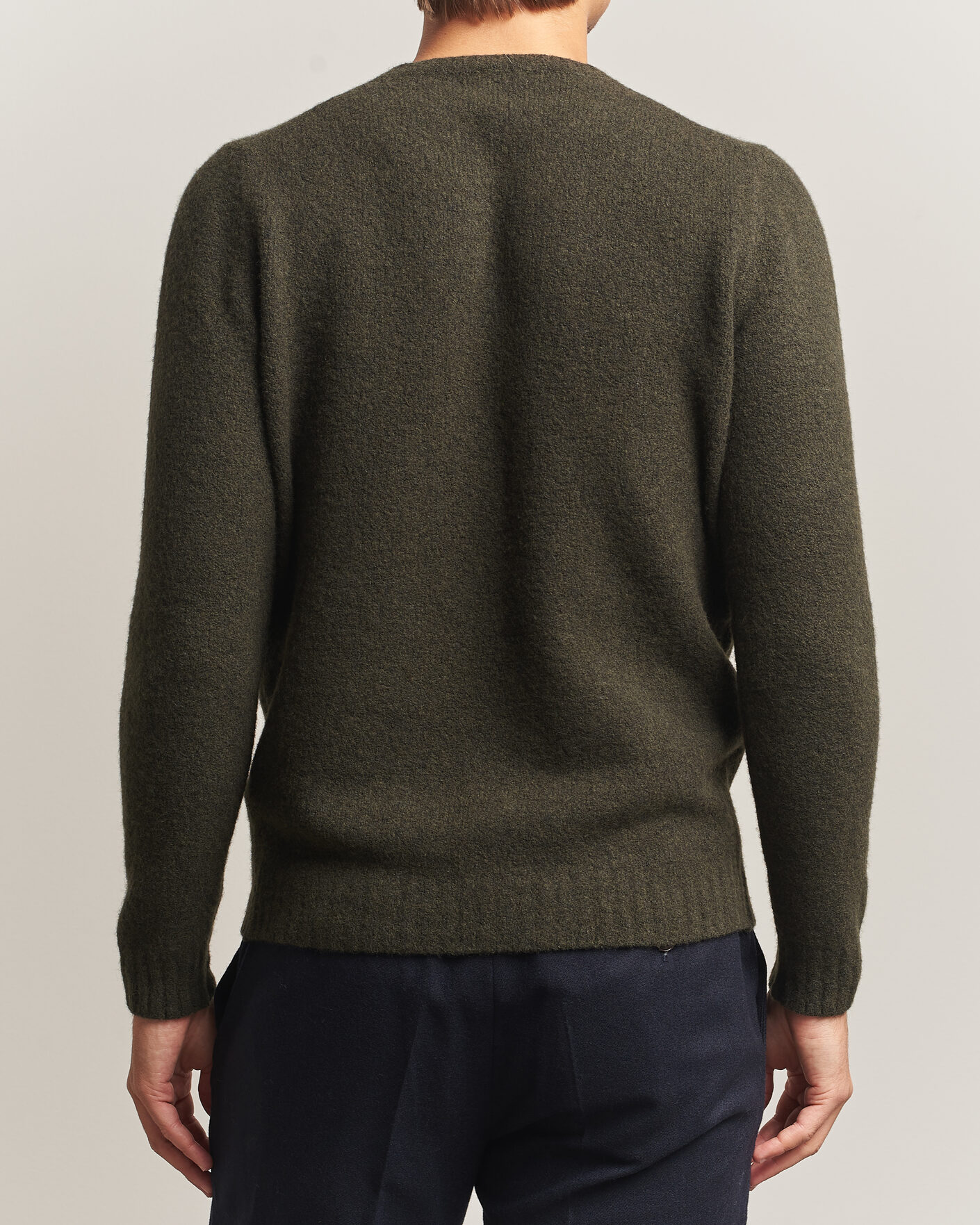 Herre | Gensere | Fedeli | Cashmere Blend Boucle Sweater Forest Green