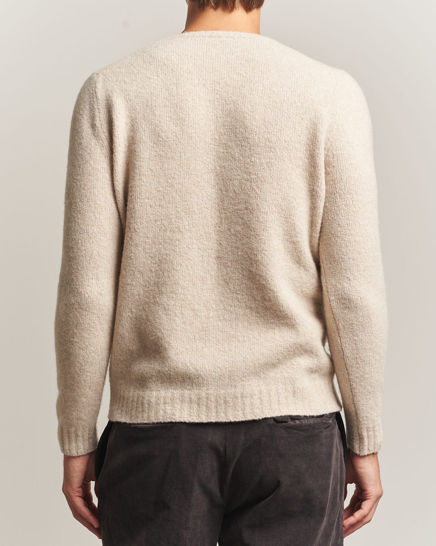 Herre | Gensere | Fedeli | Cashmere Blend Boucle Sweater Light Grey