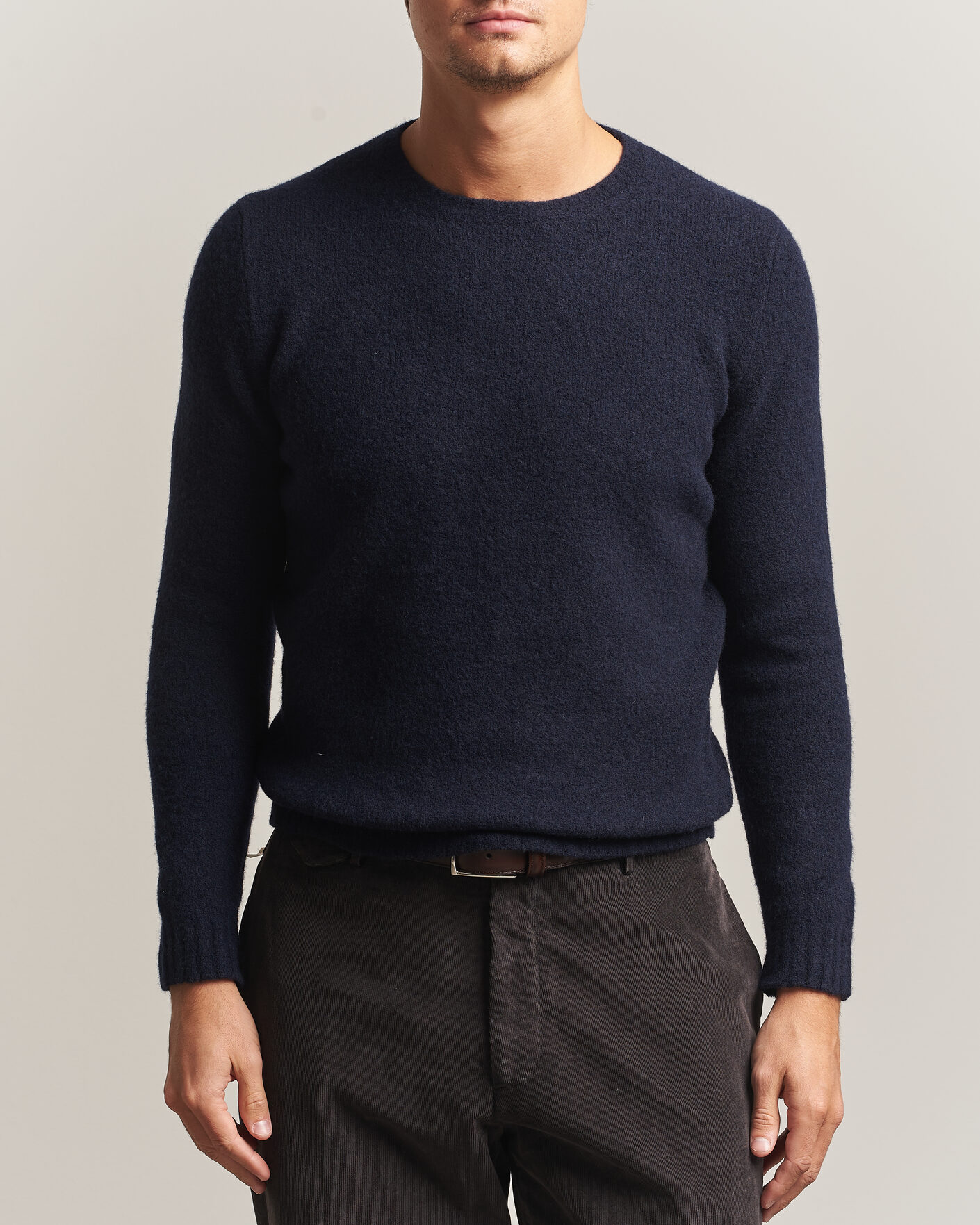 Herre | Gensere | Fedeli | Cashmere Blend Boucle Sweater Navy