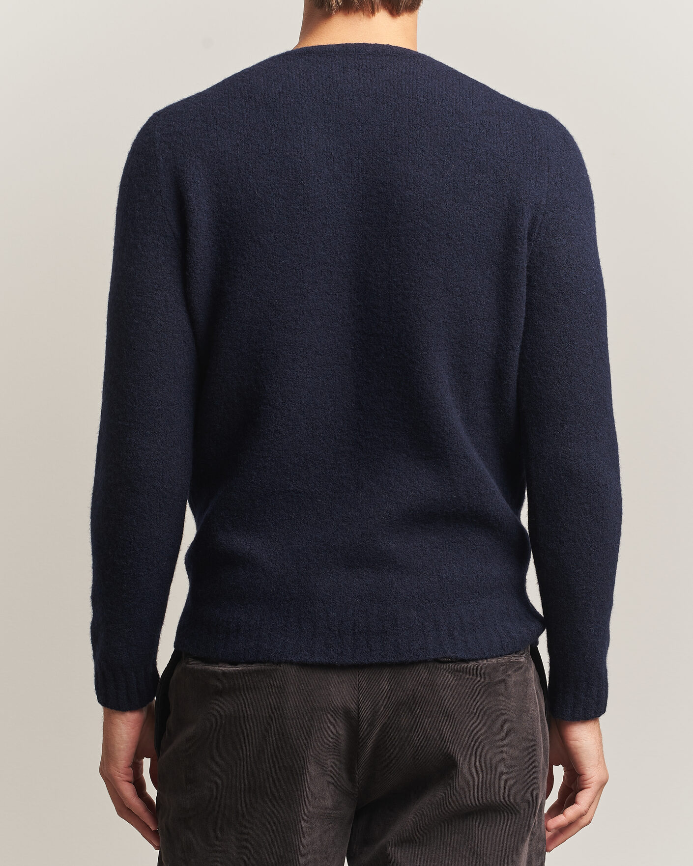 Herre | Gensere | Fedeli | Cashmere Blend Boucle Sweater Navy