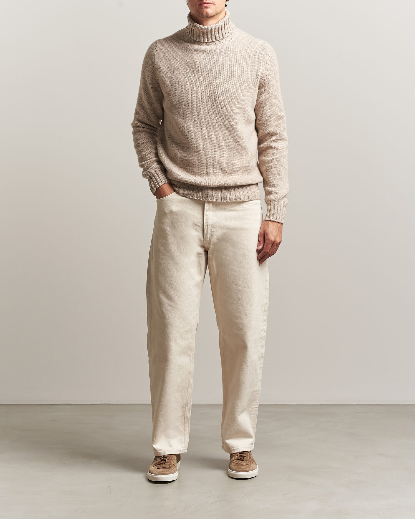 Herre | Gensere | Fedeli | Wool/Cashmere Rollneck Beige