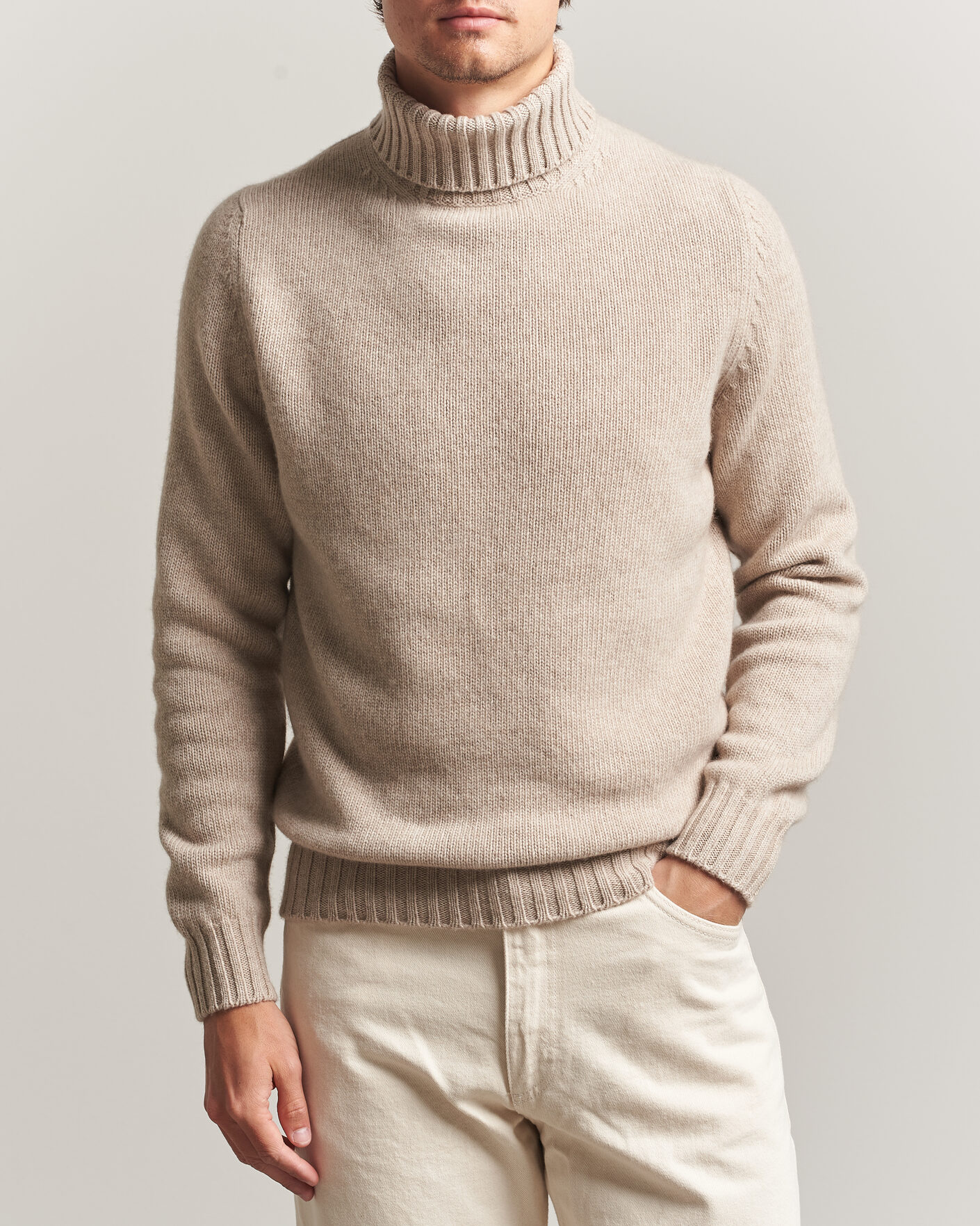 Herre | Gensere | Fedeli | Wool/Cashmere Rollneck Beige